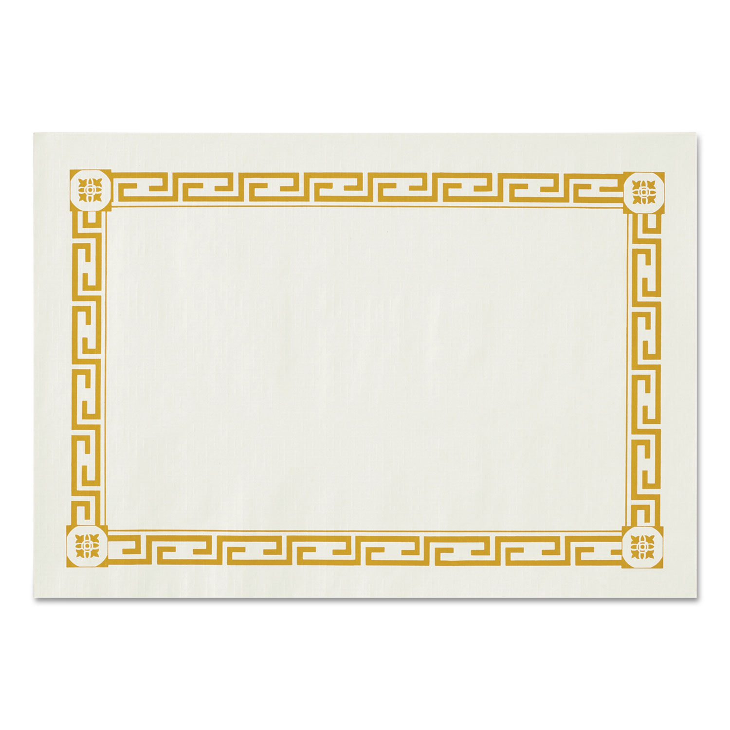  Hoffmaster PP41000 Placemats, Greek Key Pattern, Paper, Gold/White, 14 x 10, 1000/Carton (HFMPP41000) 