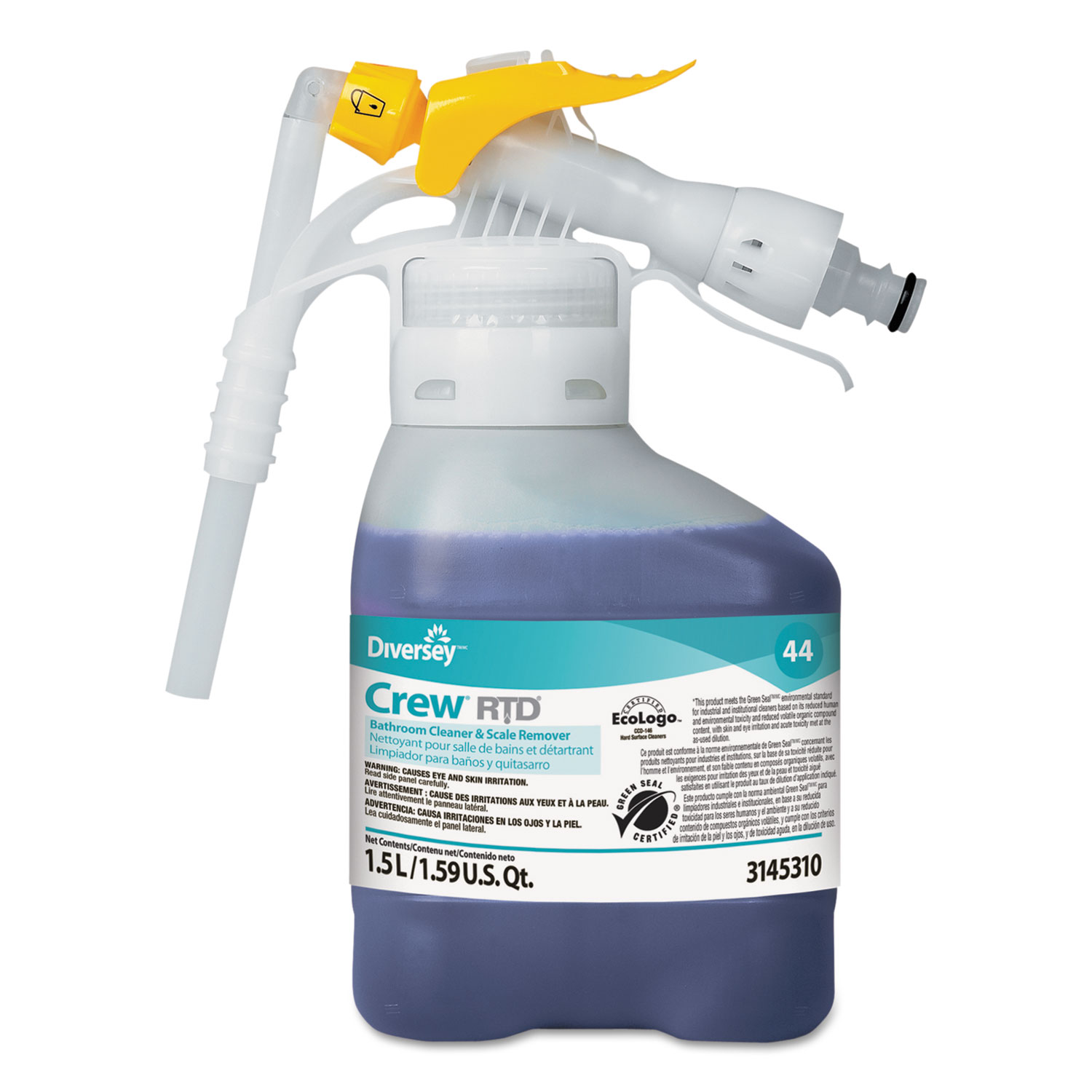 Crew Bathroom Cleaner and Scale Remover, Liquid, 50.7 oz. Bottle, 2/Carton