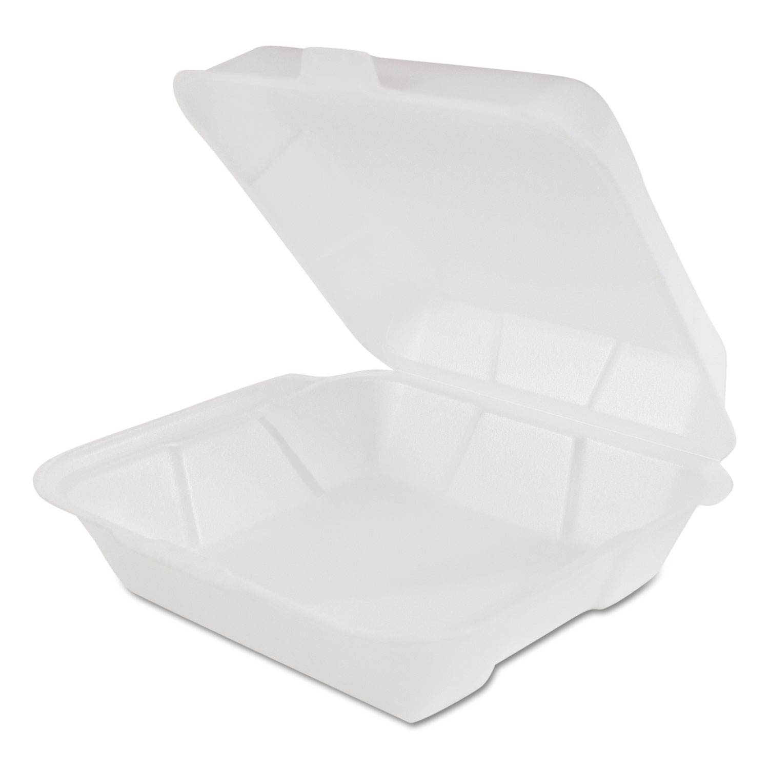 Snap-It Foam Hinged Carryout Container, SM, 1-Compartment, White, 100/BG, 2/CT