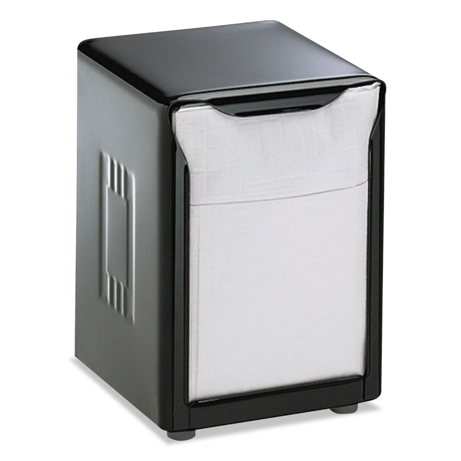  San Jamar SAN H985BK Tabletop Napkin Dispenser, Low Fold, 3 3/4 x 4 x 5 1/2, Capacity: 150, Black (SJMH985BK) 
