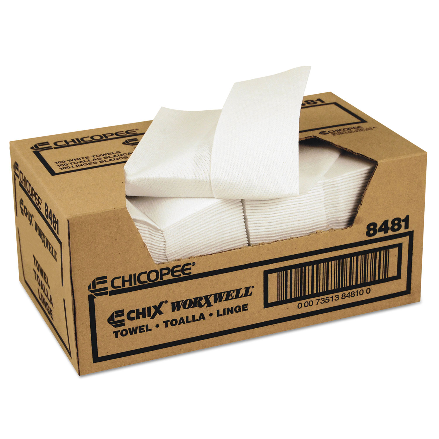  Chicopee 8481 Durawipe Shop Towels, 13 x 15, Z Fold, White, 100/Carton (CHI8481) 
