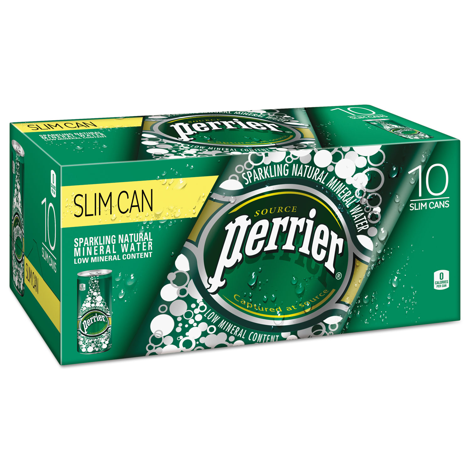  Perrier 12237498 Sparkling Natural Mineral Water, 8 oz Can, 10/Pack, 3 Pack/Carton (NLE12188938) 