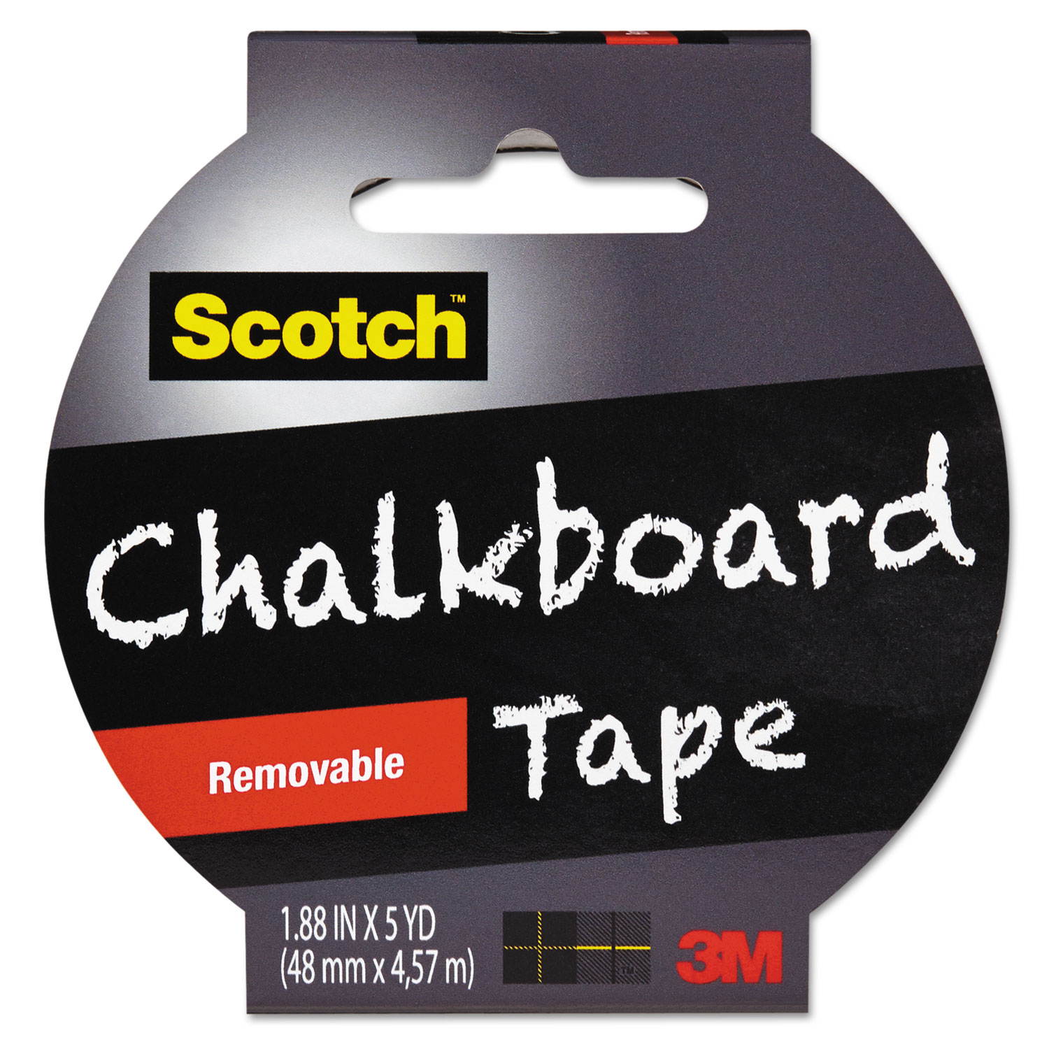  Scotch 1905R-CB-BLK Chalkboard Tape, 3 Core, 1.88 x 5 yds, Black (MMM1905RCBBLK) 