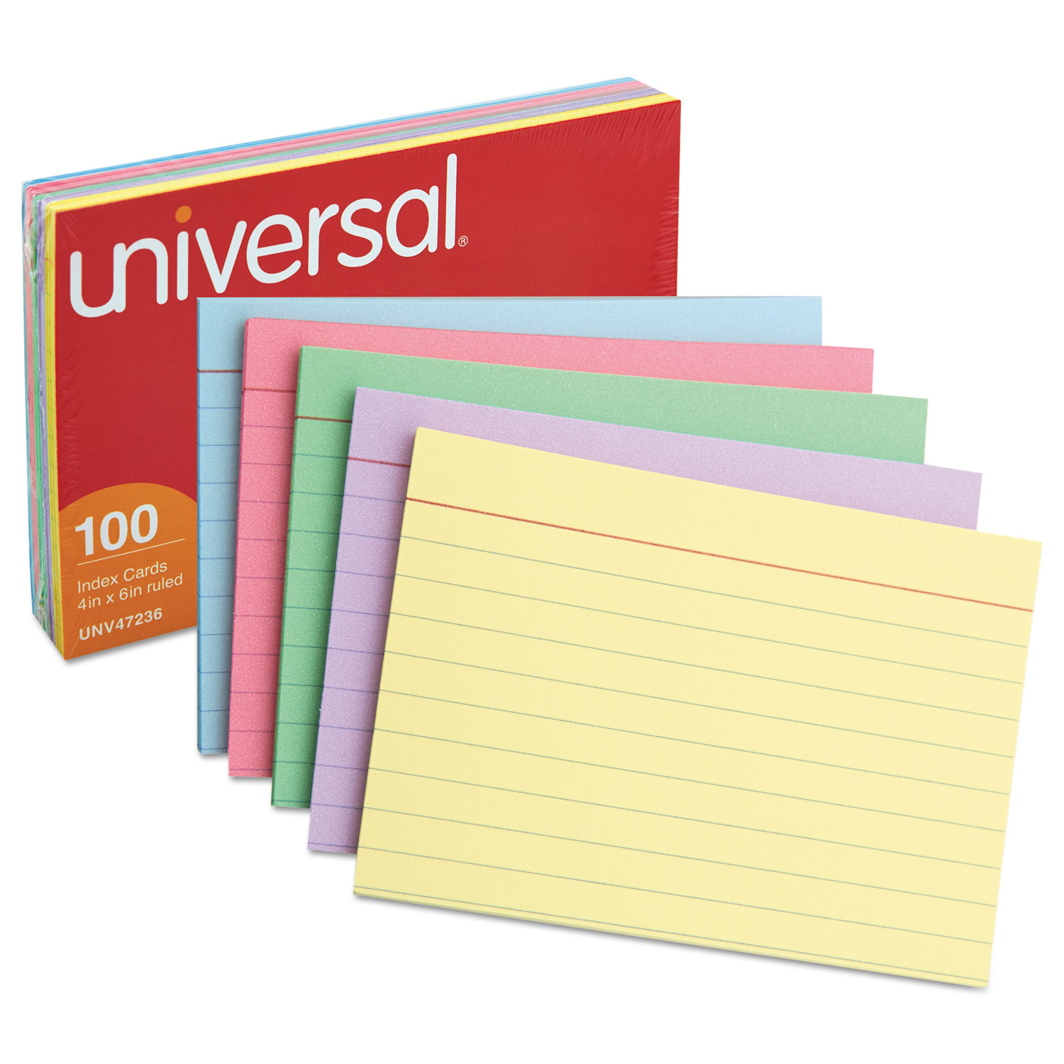 Index Cards, 5 Super Bright Assorted Colors, Unruled, 4 x 6, 100 Cards -  PAC1721, Dixon Ticonderoga Co - Pacon