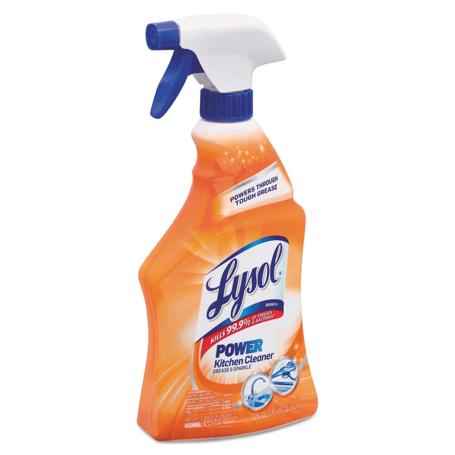  LYSOL Brand REC 00888 Antibacterial Kitchen Cleaner, 22 oz, Lemon Scent, Liquid, Trigger Sprayer (RAC00888CT) 