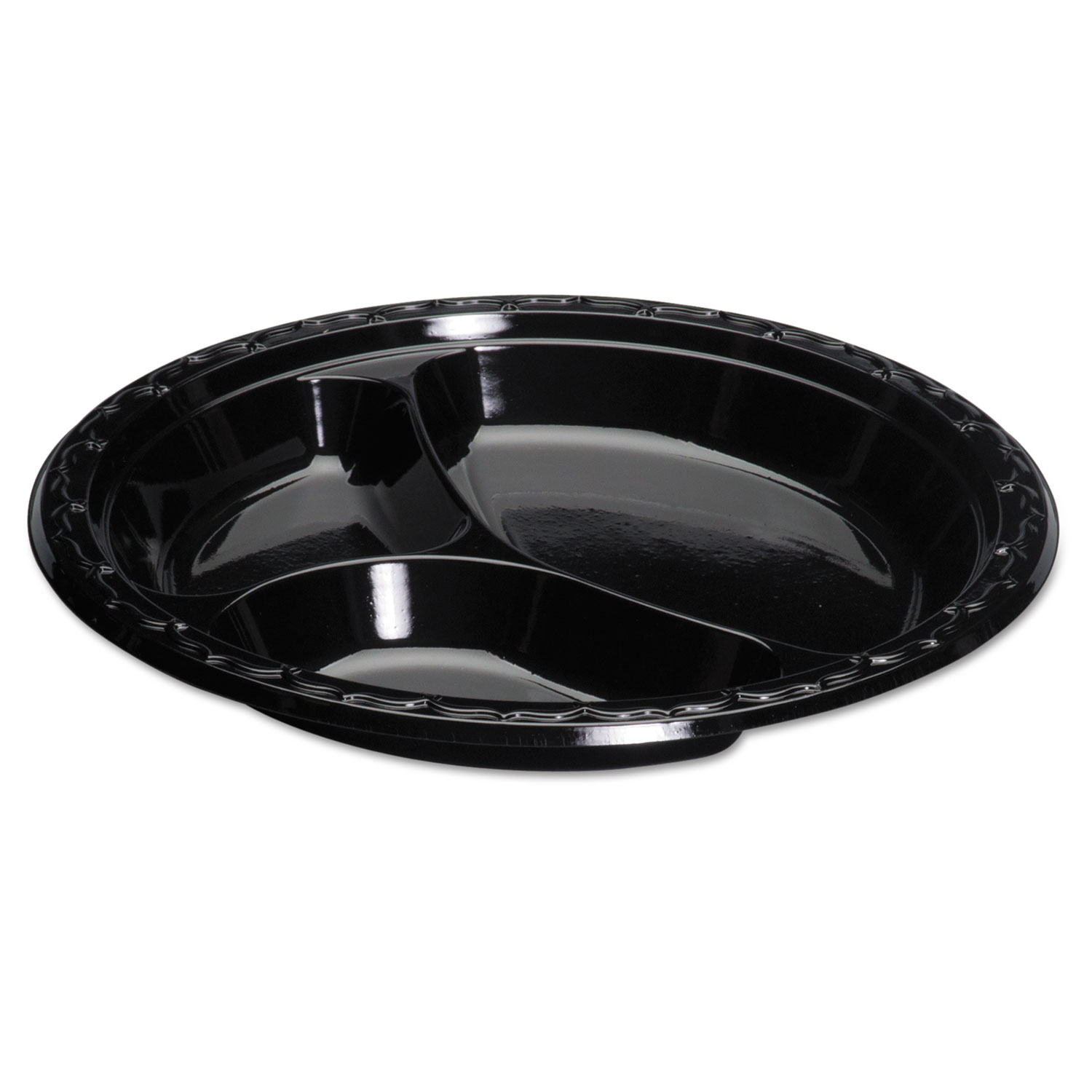  Genpak BLK13--- Silhouette Plastic Dinnerware, Plate, 10.25 in, Black, 100/PK, 4 PK/CT (GNPBLK13) 