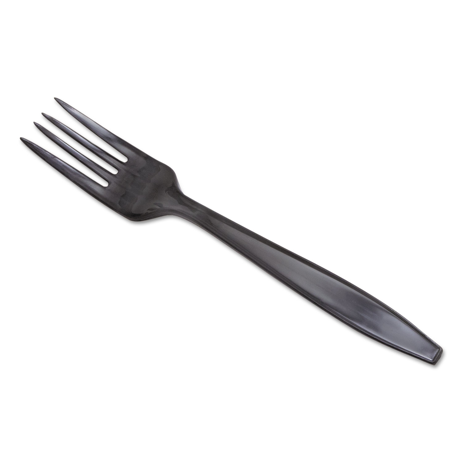  Dixie PFH53C Individually Wrapped Heavyweight Utensils, Fork, Plastic, Black, 1,000/Carton (DXEPFH53C) 