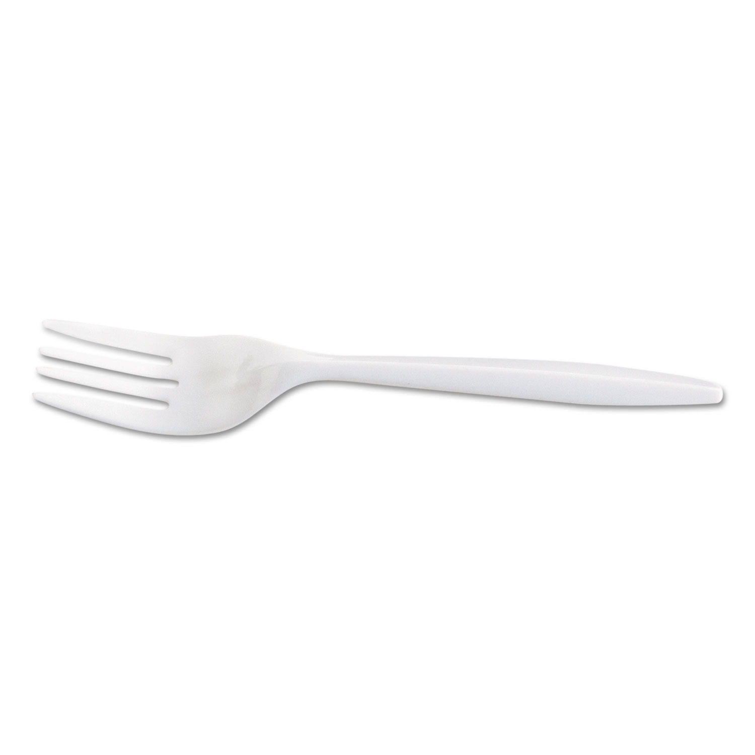 Medium-Weight Cutlery, Fork, White, 6 1/4