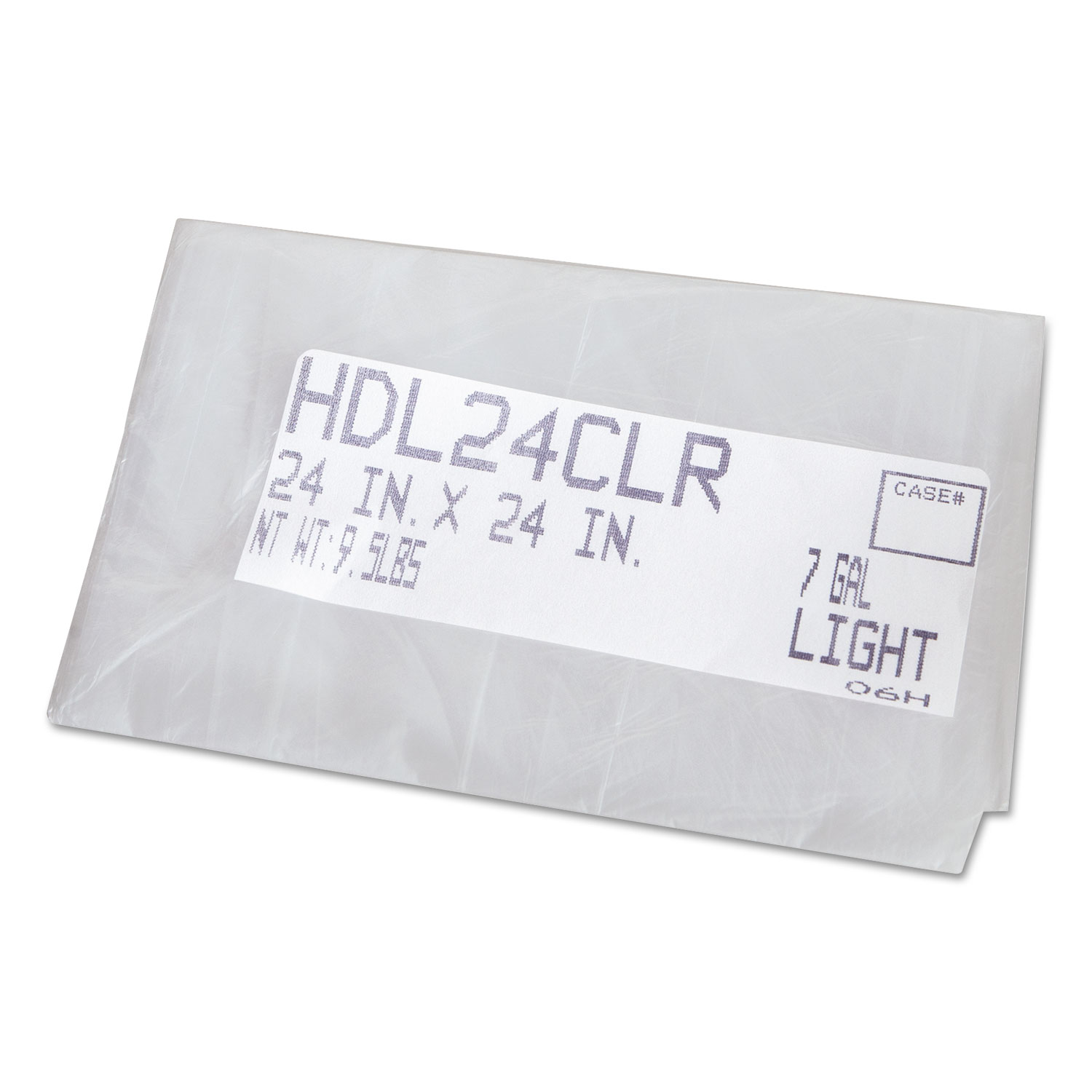 High-Density Can Liners, 38 x 60, 60-gal, 17 mic, Clear, 25/Roll, 8/CT