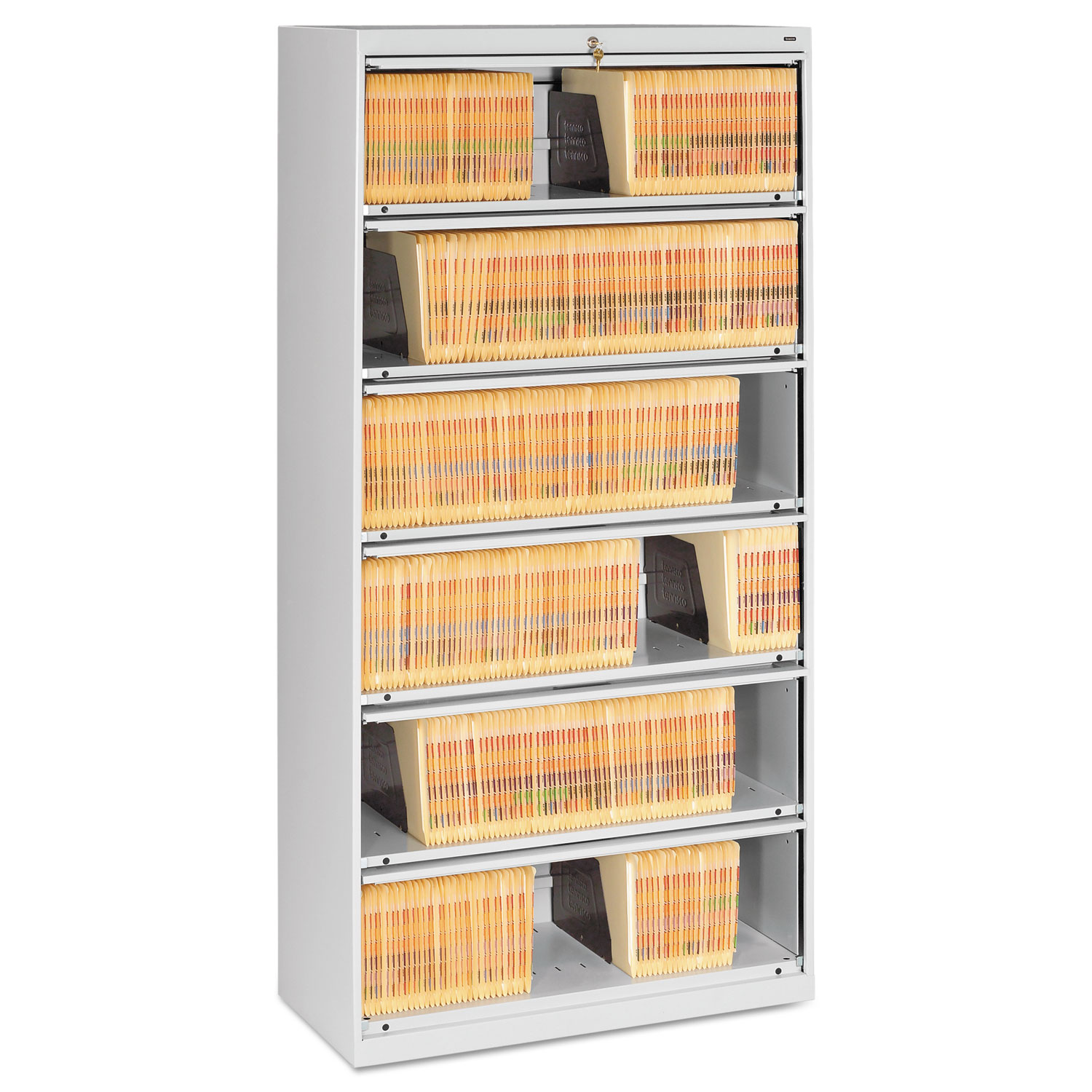 Closed Fixed Shelf Lateral File, 36w x 16 1/2d x 75 1/4, Light Gray