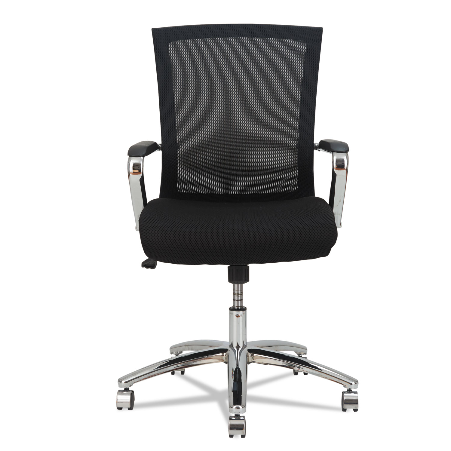 Alera ENR Series Mid-Back Slim Profile Mesh Chair, Black/Chrome
