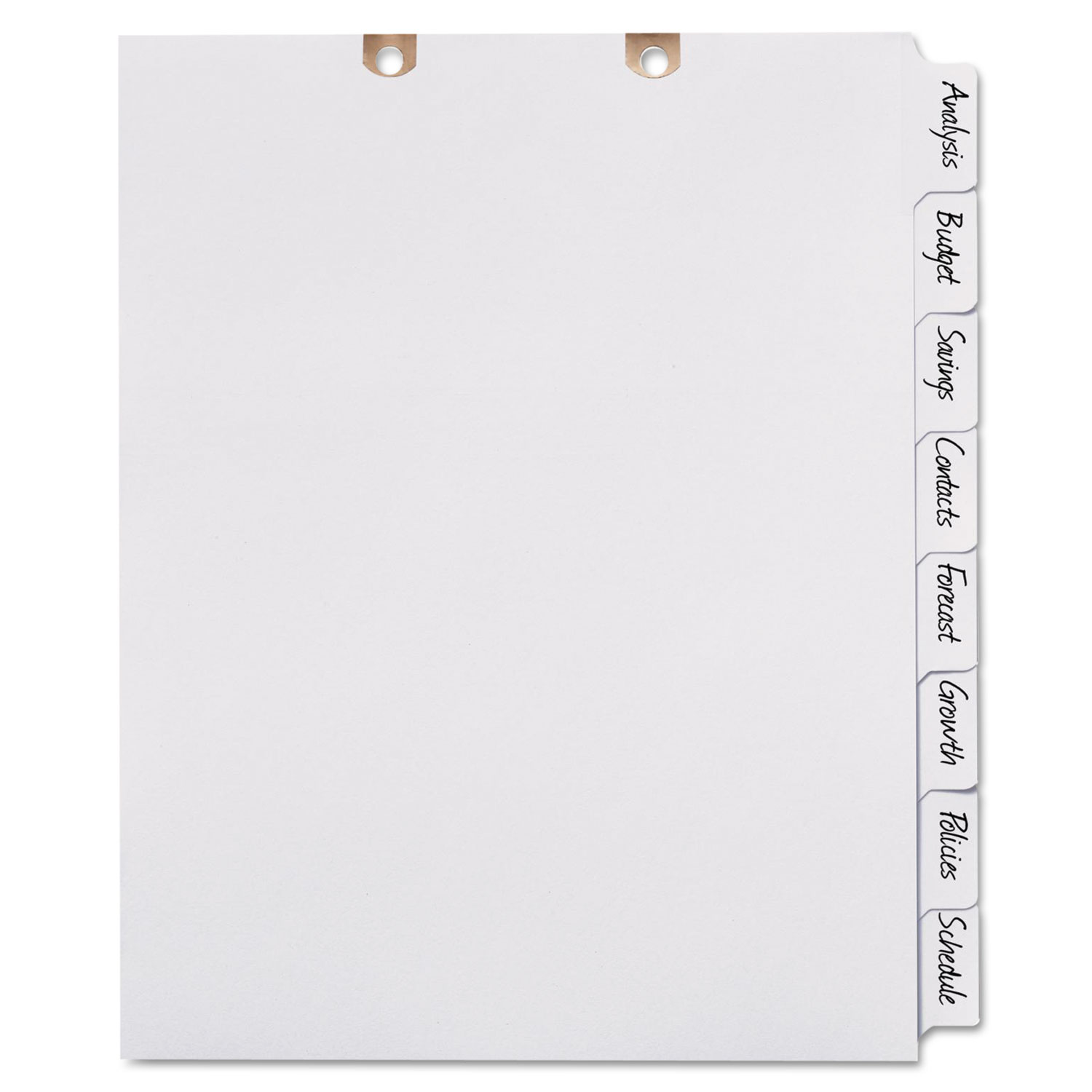 Write & Erase Tab Dividers for Classification Folders, 8-Tab, Side Tab, Letter