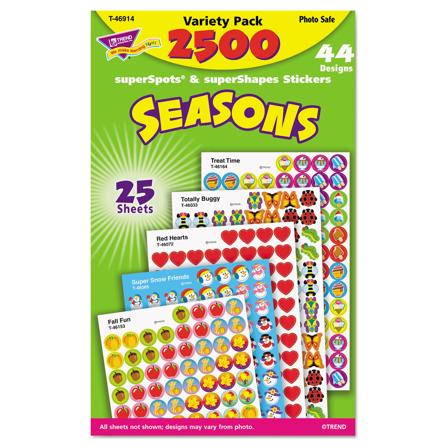  TREND T46914 SuperSpots and SuperShapes Sticker Variety Packs, Seasons, 2,500/Pack (TEPT46914) 