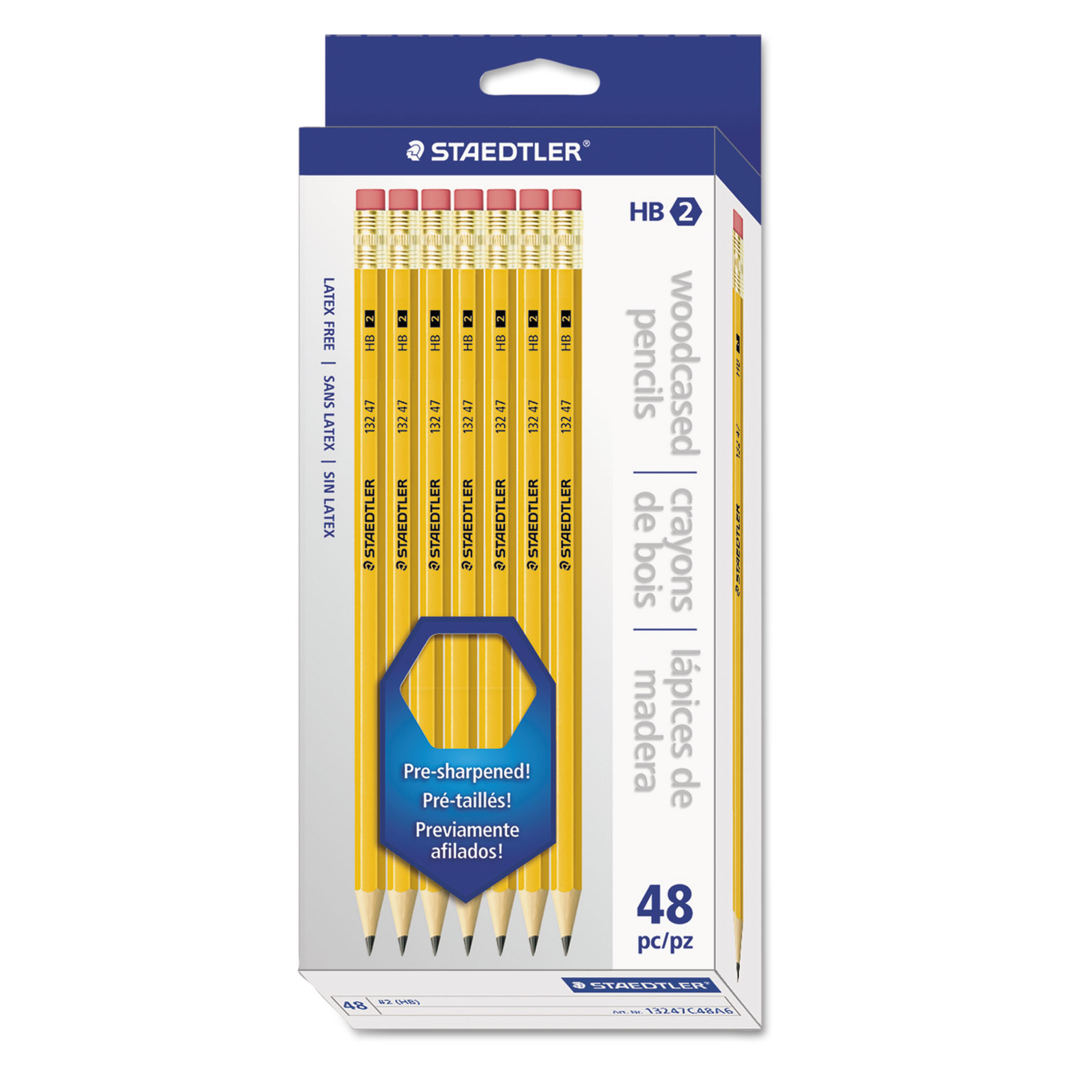  Staedtler 13247C48A6  TH Woodcase Pencil, HB (#2.5), Black Lead, Yellow Barrel, 48/Pack (STD13247C48A6) 