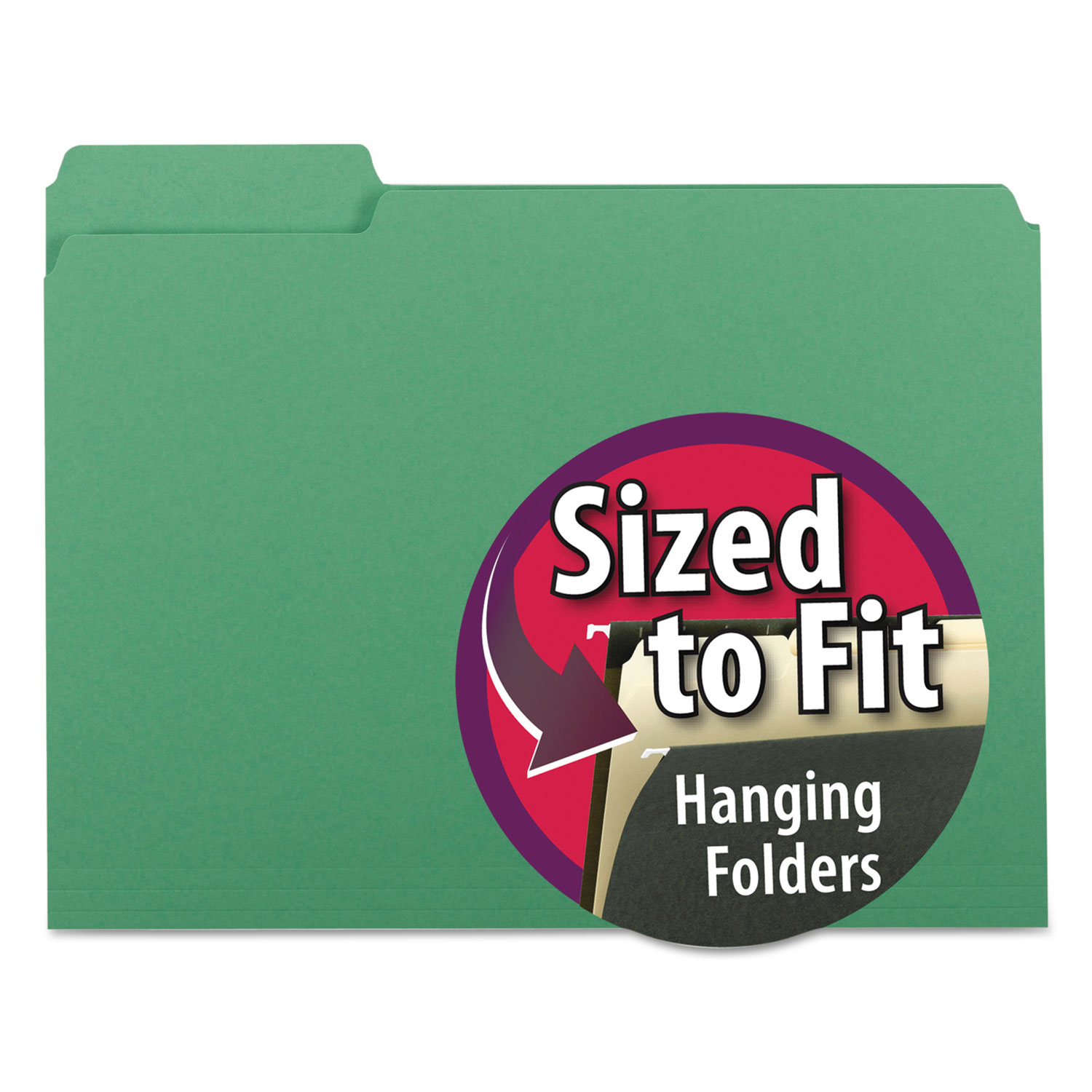  Smead 10247 Interior File Folders, 1/3-Cut Tabs, Letter Size, Green, 100/Box (SMD10247) 