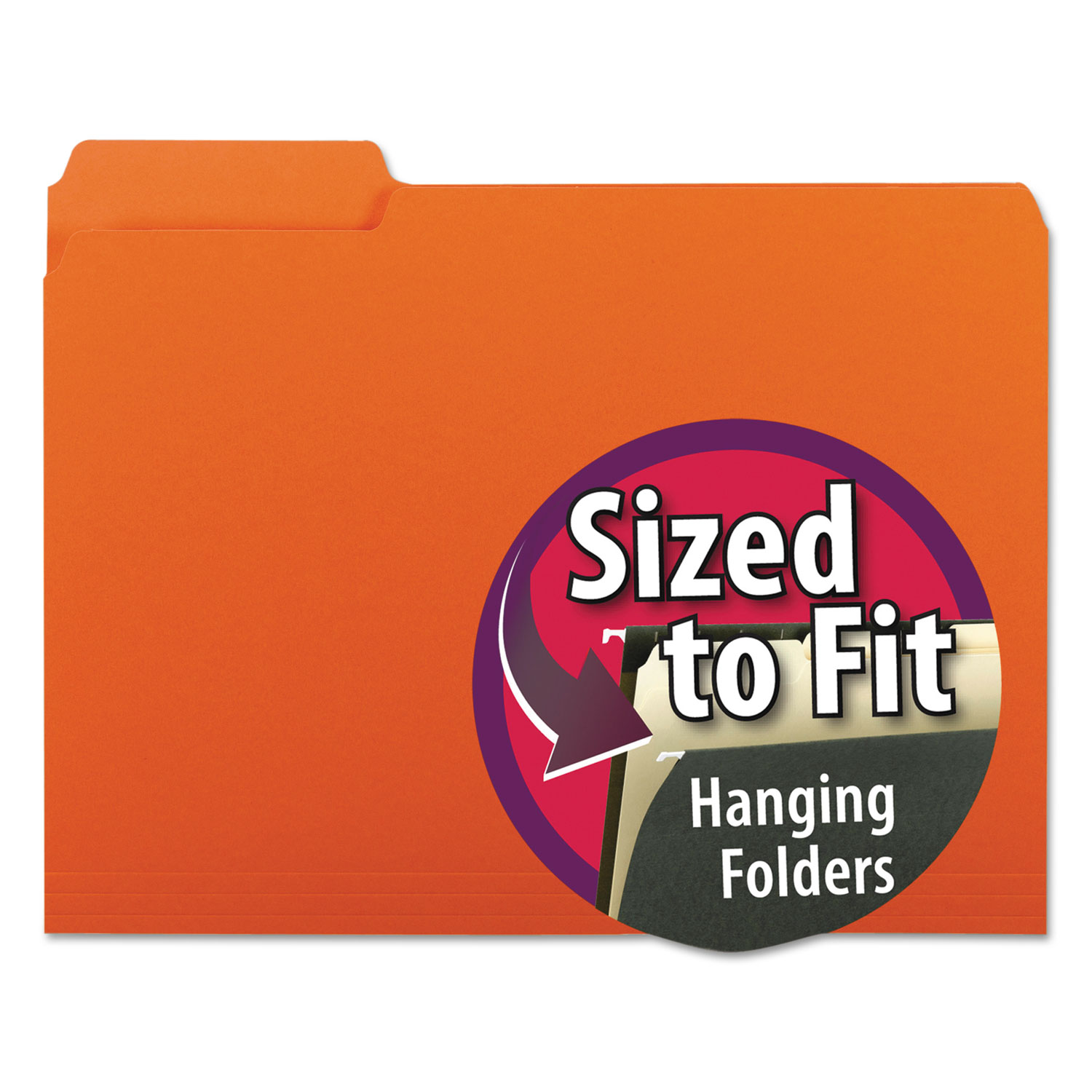  Smead 10259 Interior File Folders, 1/3-Cut Tabs, Letter Size, Orange, 100/Box (SMD10259) 