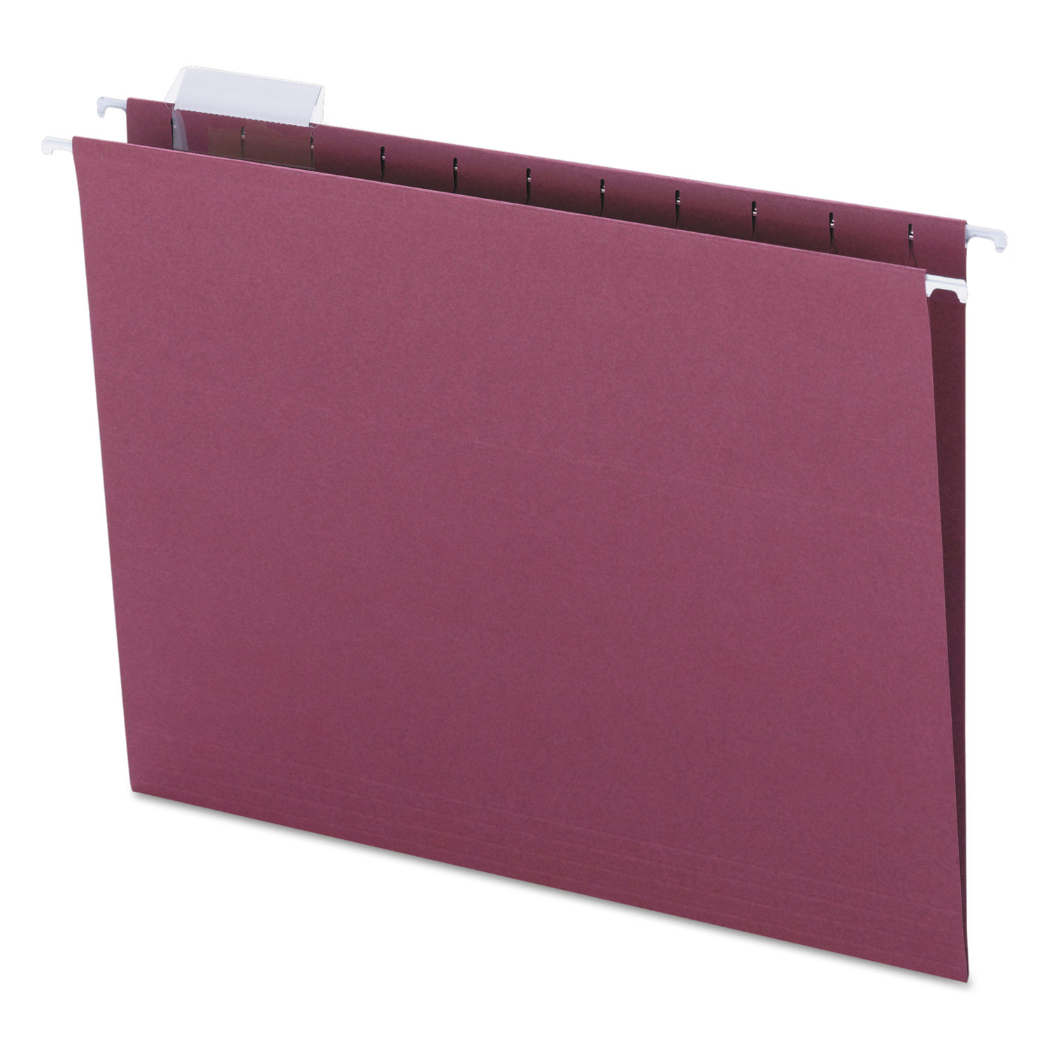 Hanging File Folders, 1/5 Tab, 11 Point Stock, Letter, Maroon, 25/Box