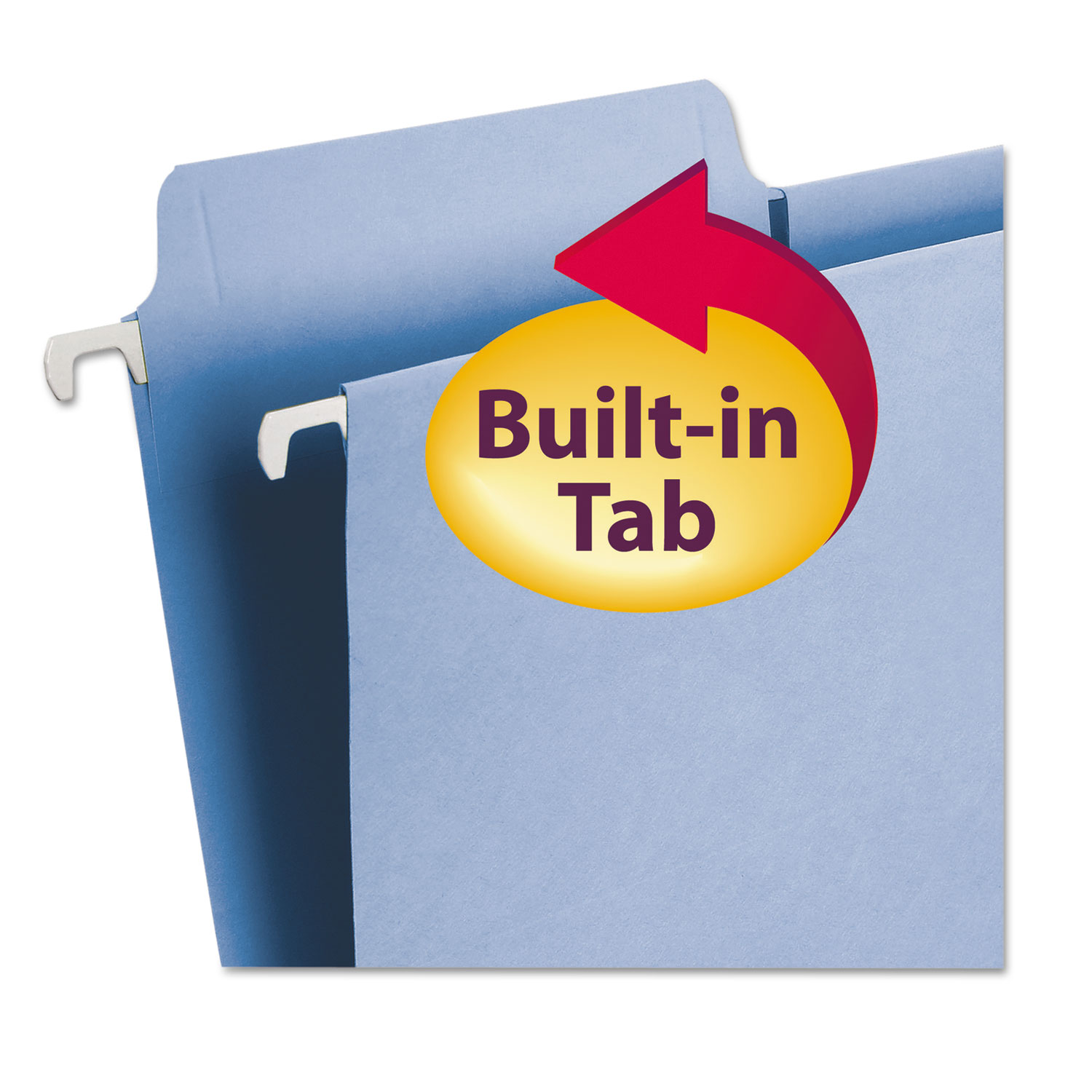 FasTab Hanging File Folders, Letter, Blue, 20/Box