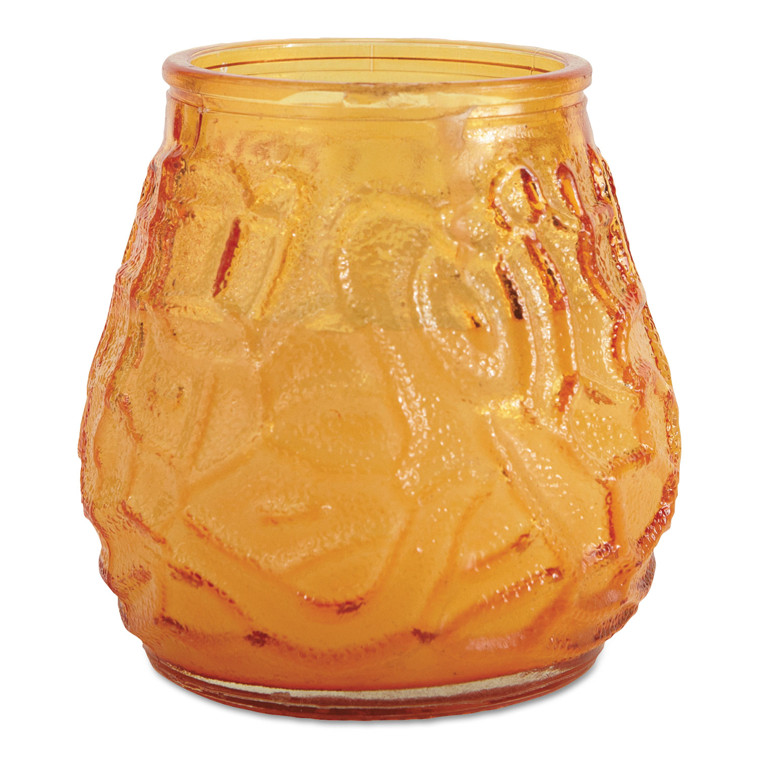 Victorian Filled Glass Candles, 60 Hour Burn, 3 3/4h, Amber, 12/Carton