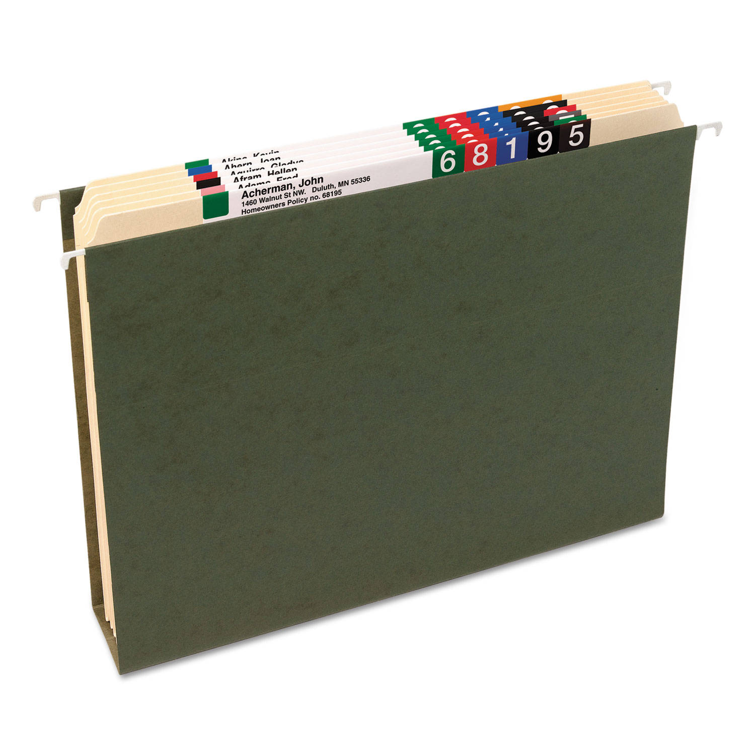 Three Inch Capacity Box Bottom Hanging File Folders, Letter, Green, 25/Box
