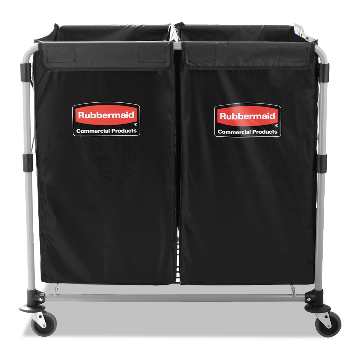  Rubbermaid Commercial 1881781 Collapsible X-Cart, Steel, 2 to 4 Bushel Cart, 24.1w x 35.7d x 34h, Black/Silver (RCP1881781) 