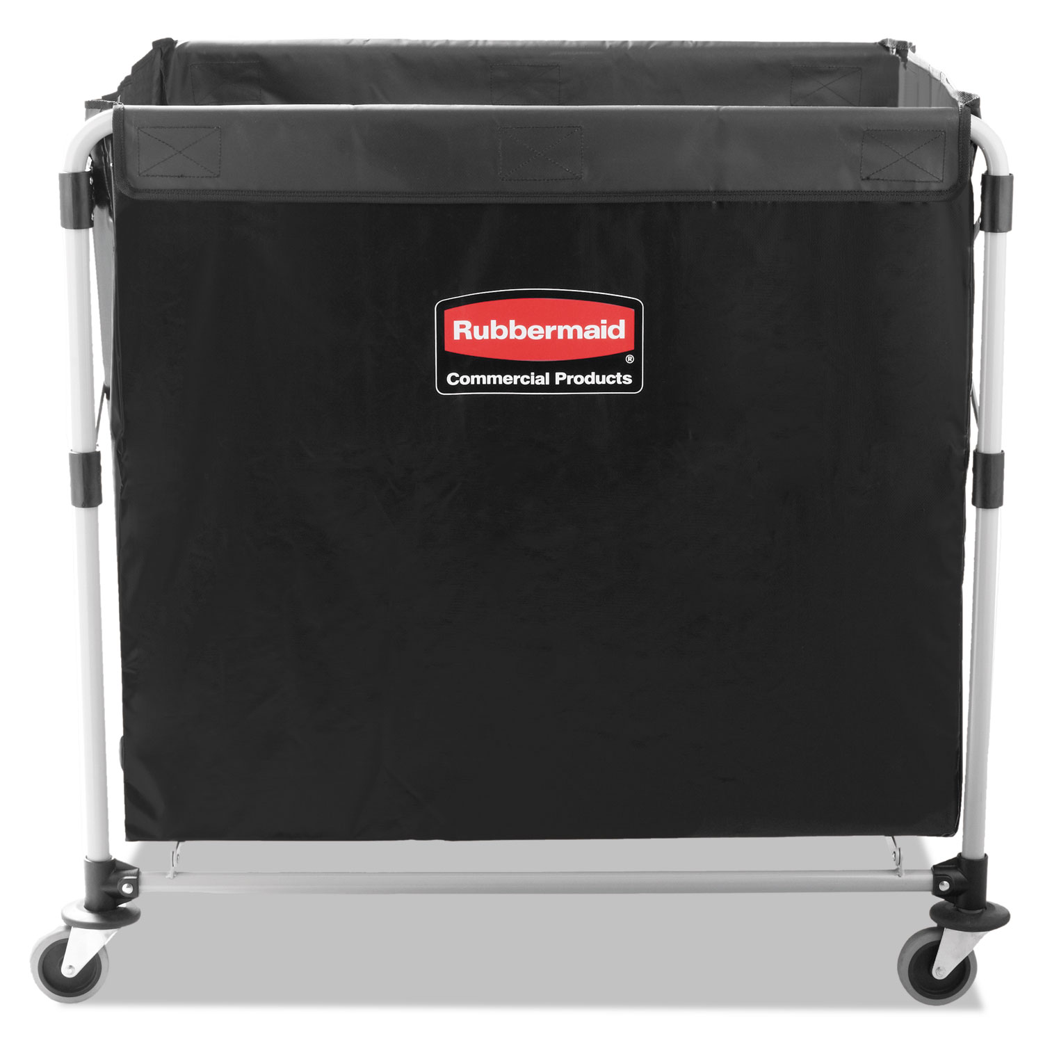  Rubbermaid Commercial 1881750 Collapsible X-Cart, Steel, Eight Bushel Cart, 24.1w x 35.7d x 34h, Black/Silver (RCP1881750) 