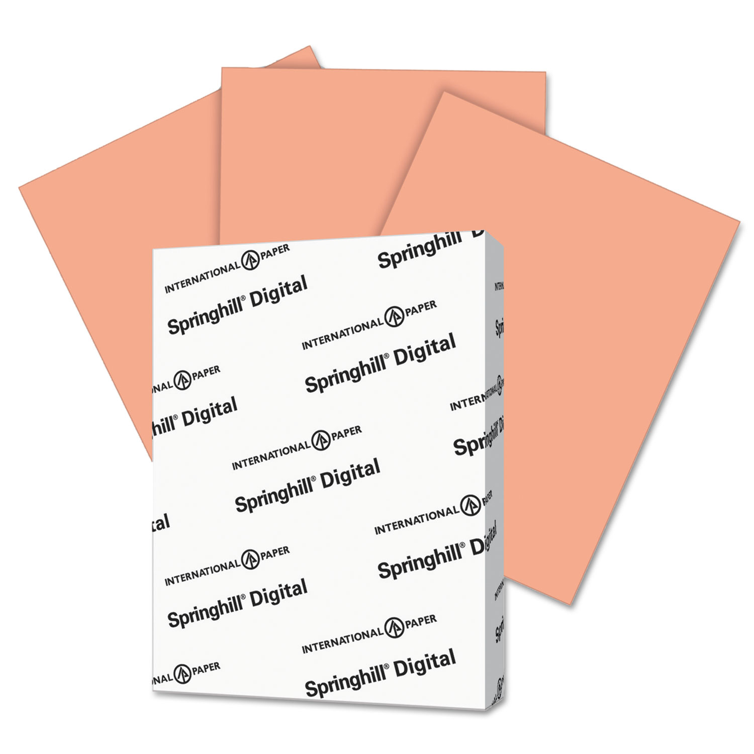  Springhill 085100 Digital Index Color Card Stock, 90lb, 8.5 x 11, Salmon, 250/Pack (SGH085100) 