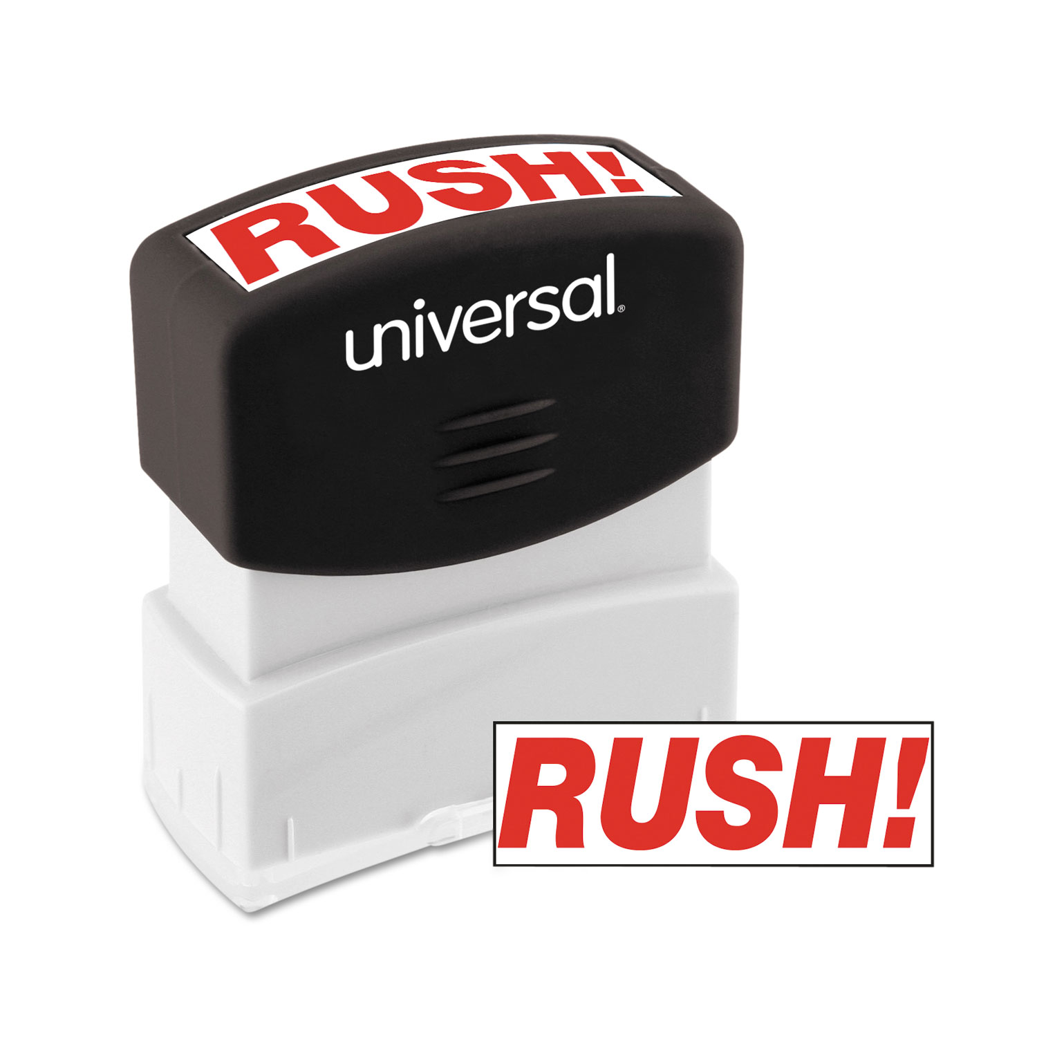  Universal UNV10069 Message Stamp, RUSH, Pre-Inked One-Color, Red (UNV10069) 
