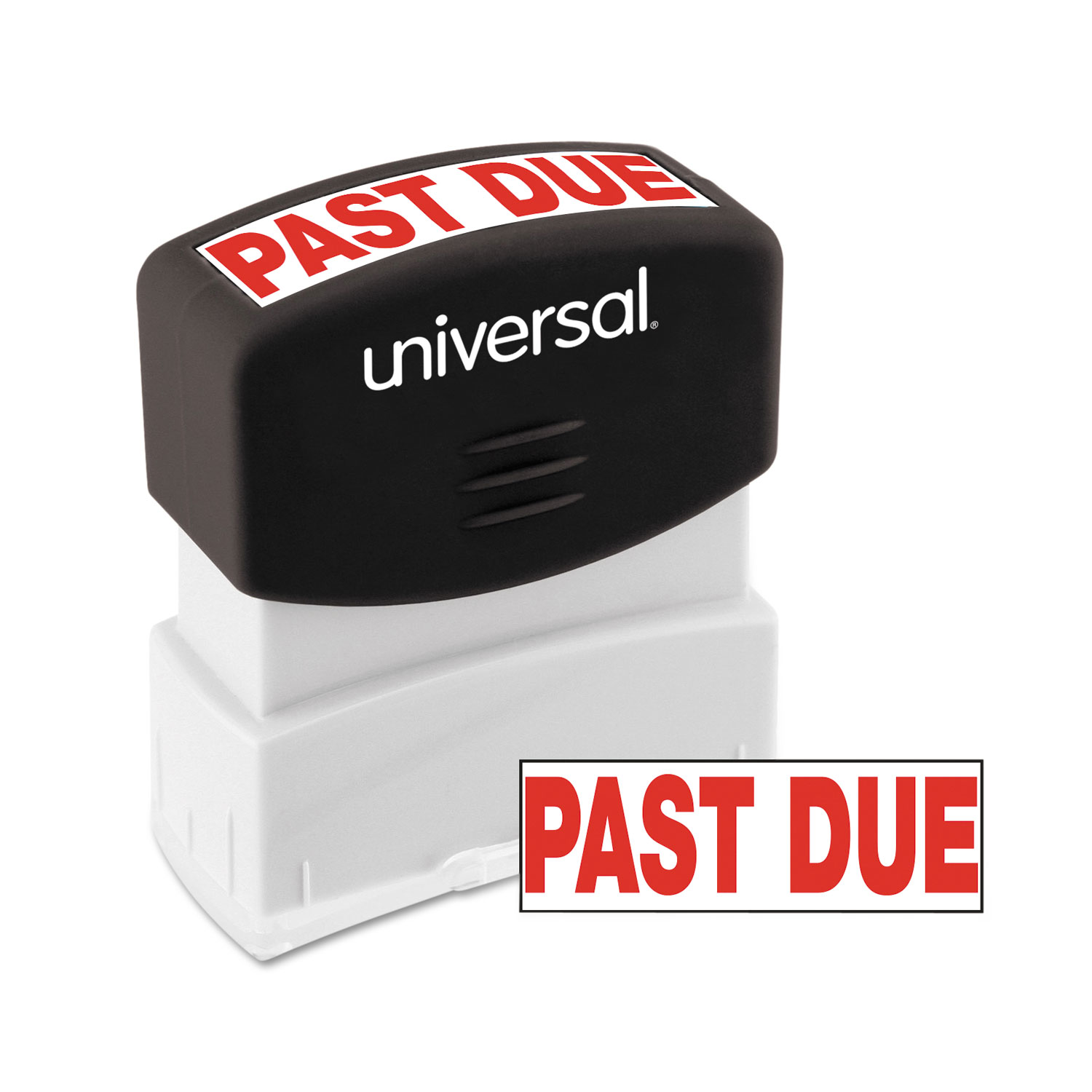 Universal UNV10063 Message Stamp, PAST DUE, Pre-Inked One-Color, Red (UNV10063) 