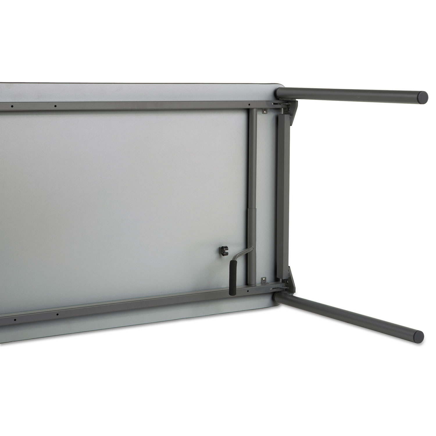 Maxx Legroom Rectangular Folding Table, 96w x 30d x 29-1/2h, Walnut/Charcoal