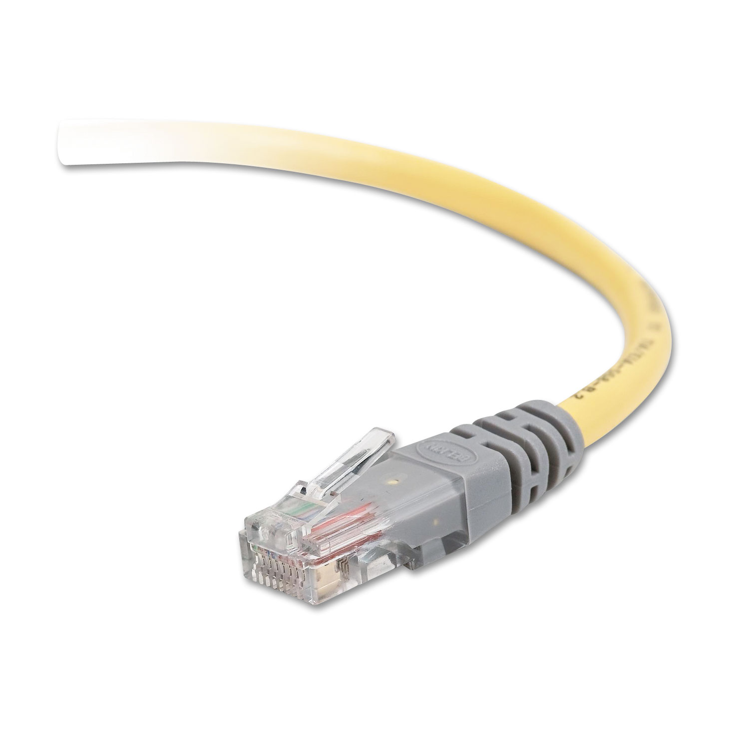 CAT5e Molded Crossover Patch Cable, RJ45 Connectors, 50 ft., Yellow
