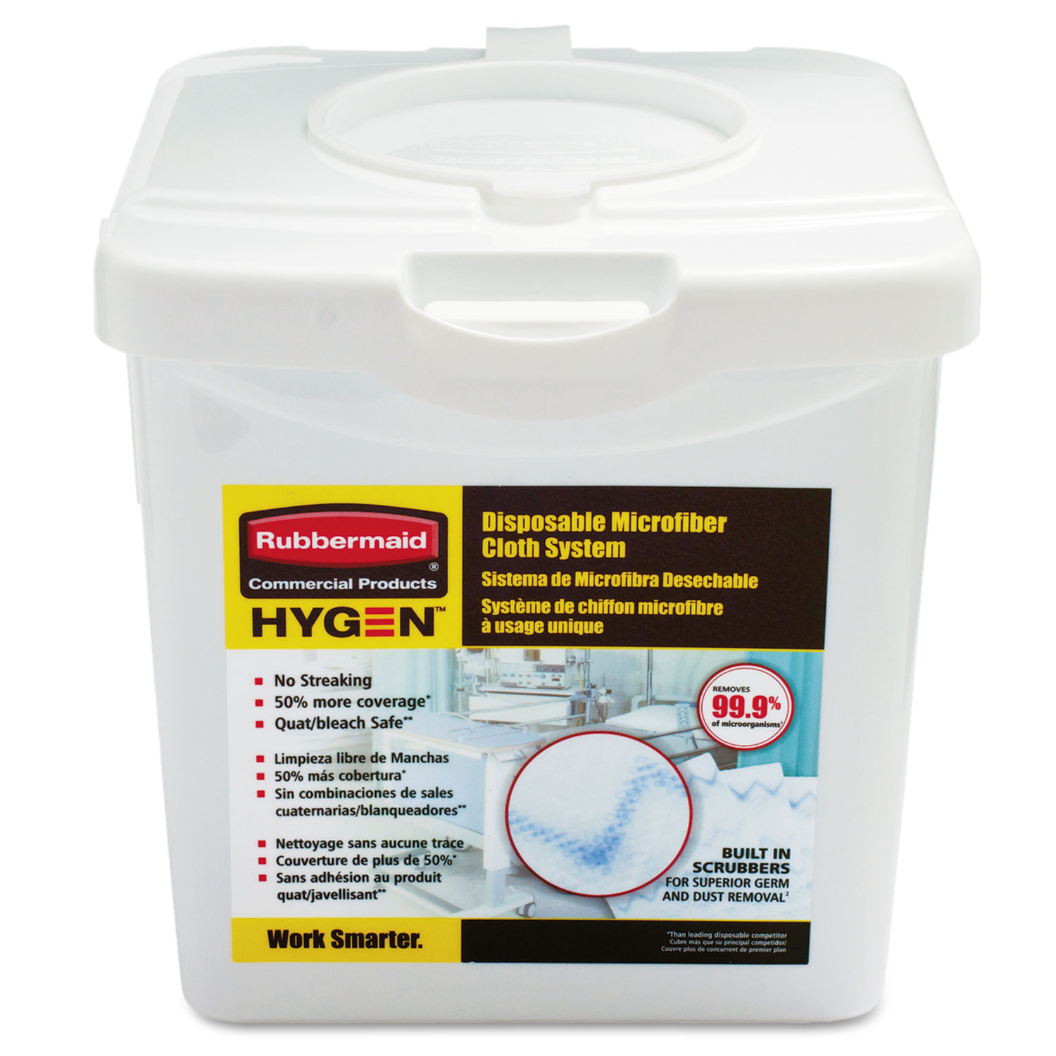  Rubbermaid Commercial HYGEN 1822351 Disposable Microfiber Charging Tub, White (RCP1822351) 