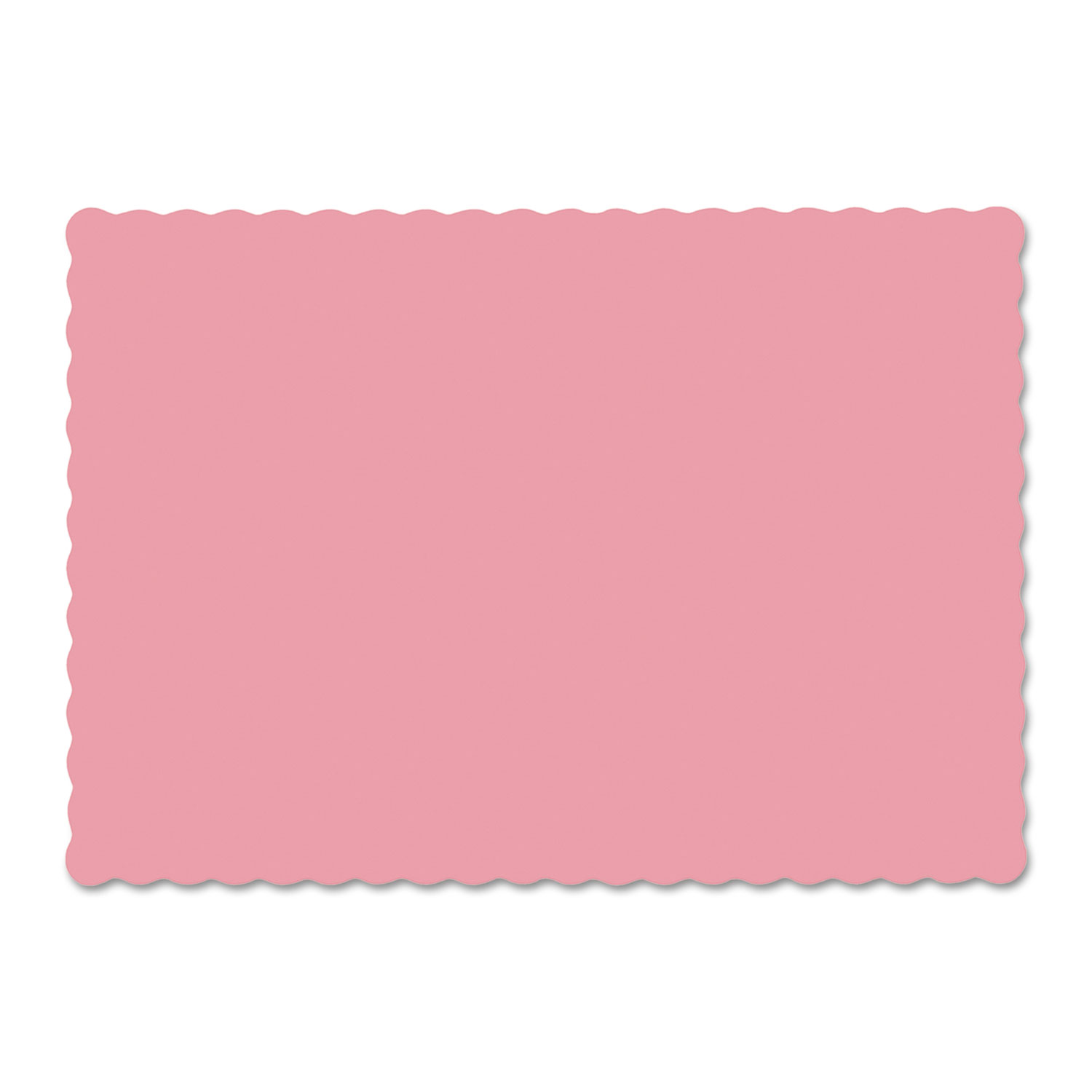 Solid Color Scalloped Edge Placemats, 9 1/2 x 13 1/2, Dusty Rose, 1000/Carton