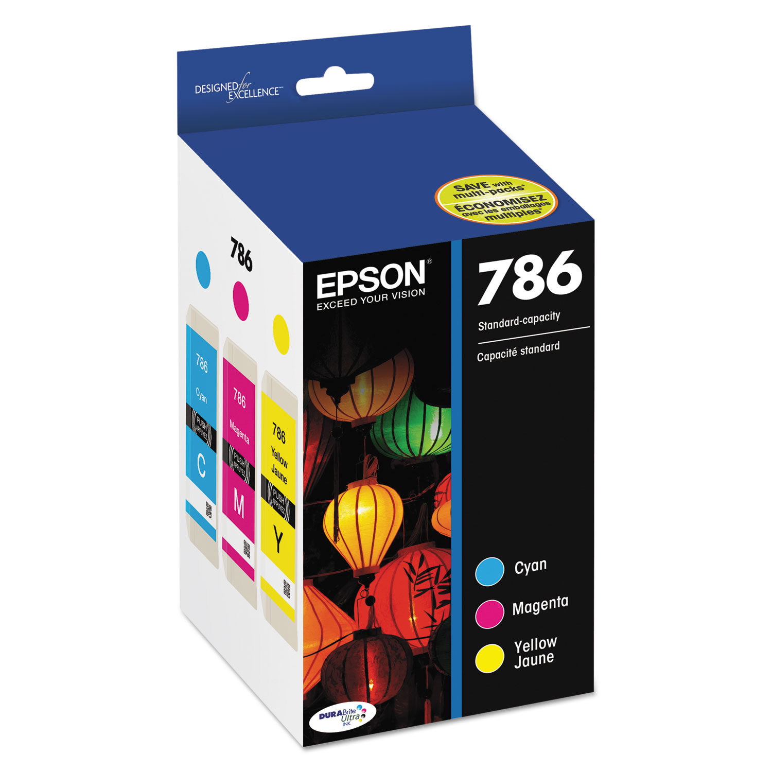  Epson T786520-S T786520S (786) DURABrite Ultra Ink, Cyan/Magenta/Yellow (EPST786520S) 