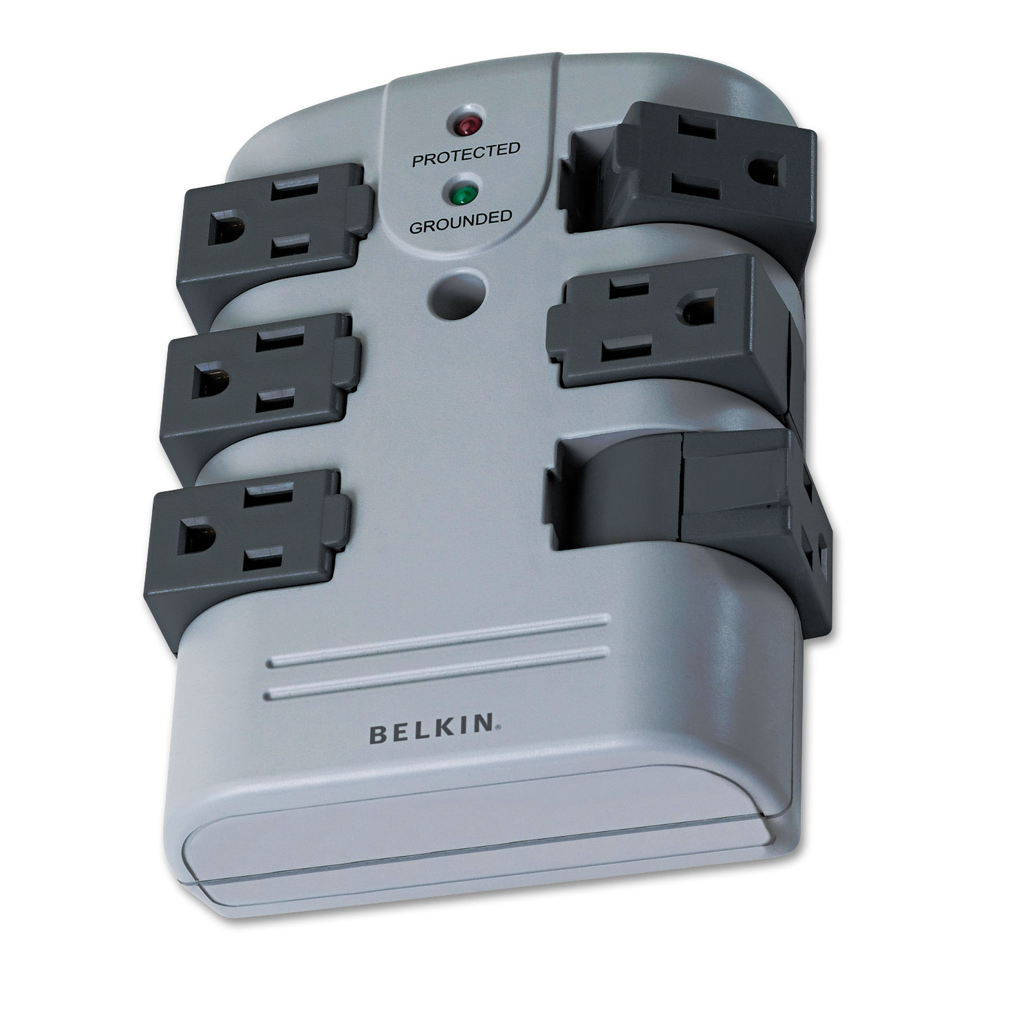  Belkin BP106000 Pivot Plug Surge Protector, 6 Outlets, 1080 Joules, Gray (BLKBP106000) 