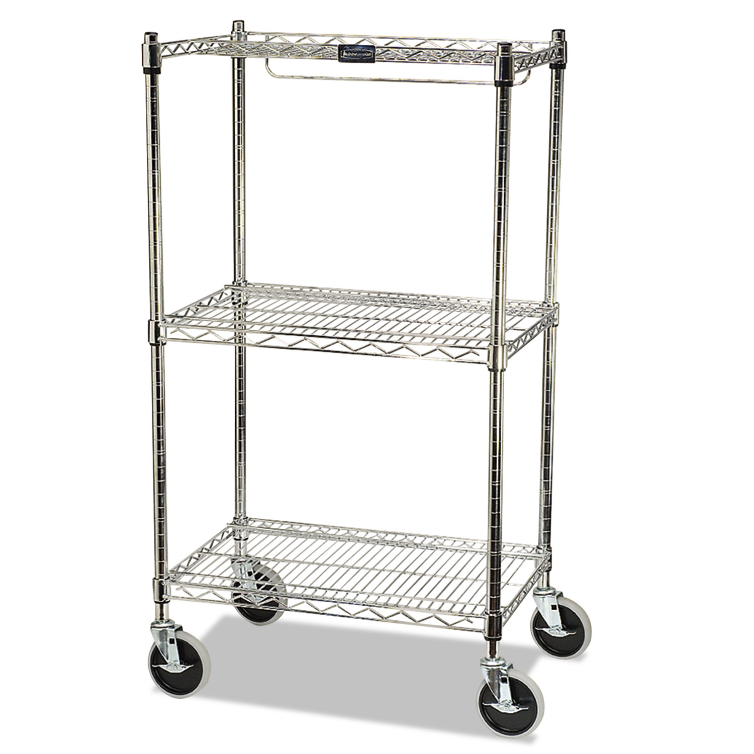 ProSave Shelf Ingredient Bin Cart, Two-Shelf, 26w x 18d x 47 3/4h, Chrome