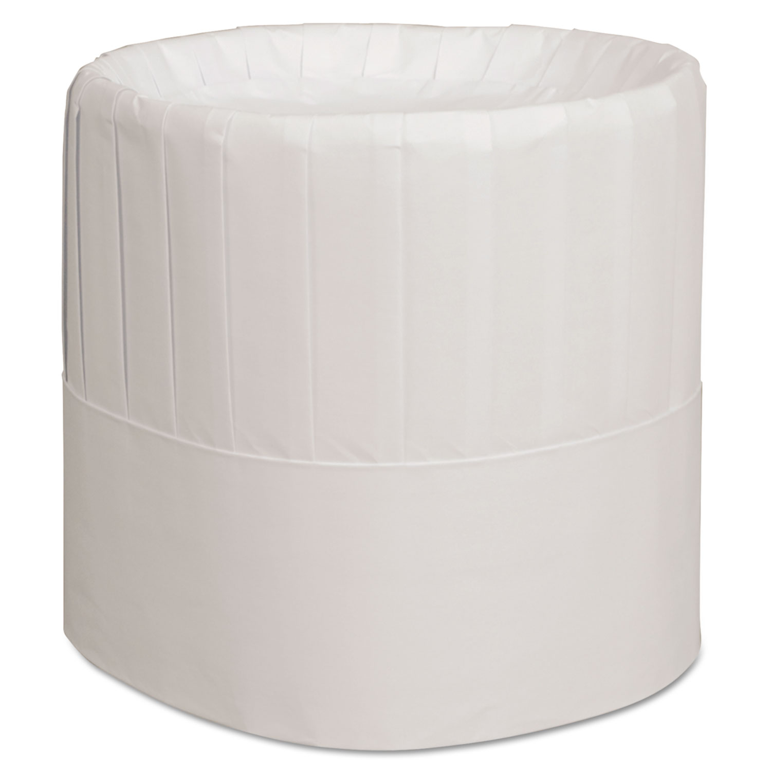 Pleated Chefs Hats, Paper, White, Adjustable, 7 in. Tall, 28/Carton