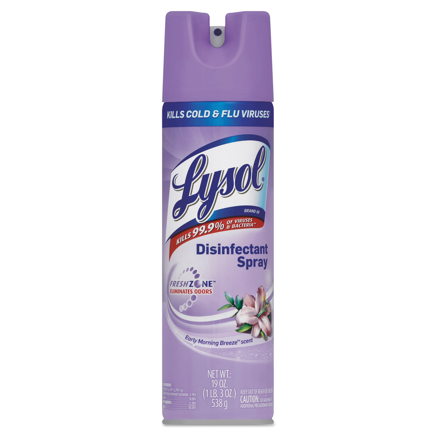 Disinfectant Spray, Early Morning Breeze, 19oz Aerosol, 12/Carton