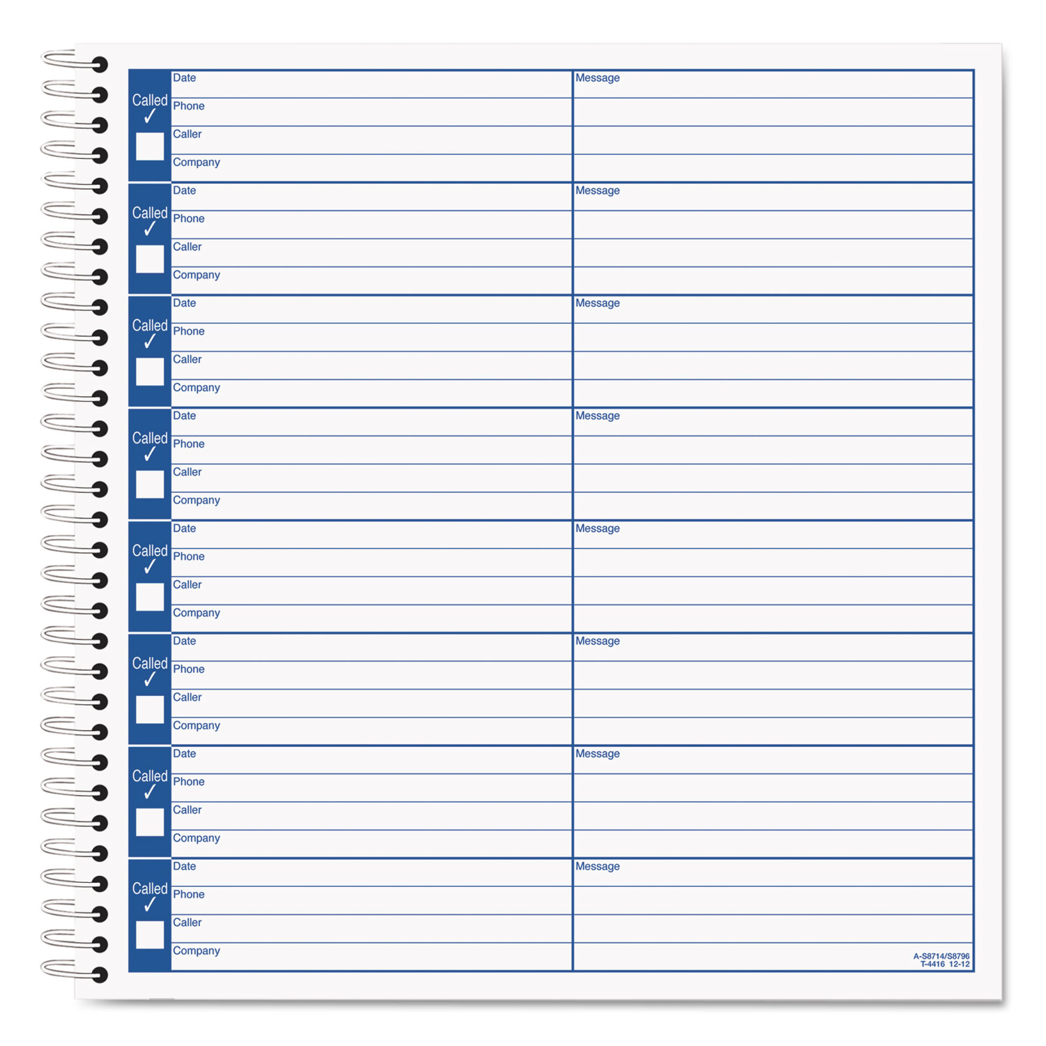  TOPS 4416 Voice Message Log Books, 8 1/2 x 8 1/4, 800-Message Book (TOP4416) 