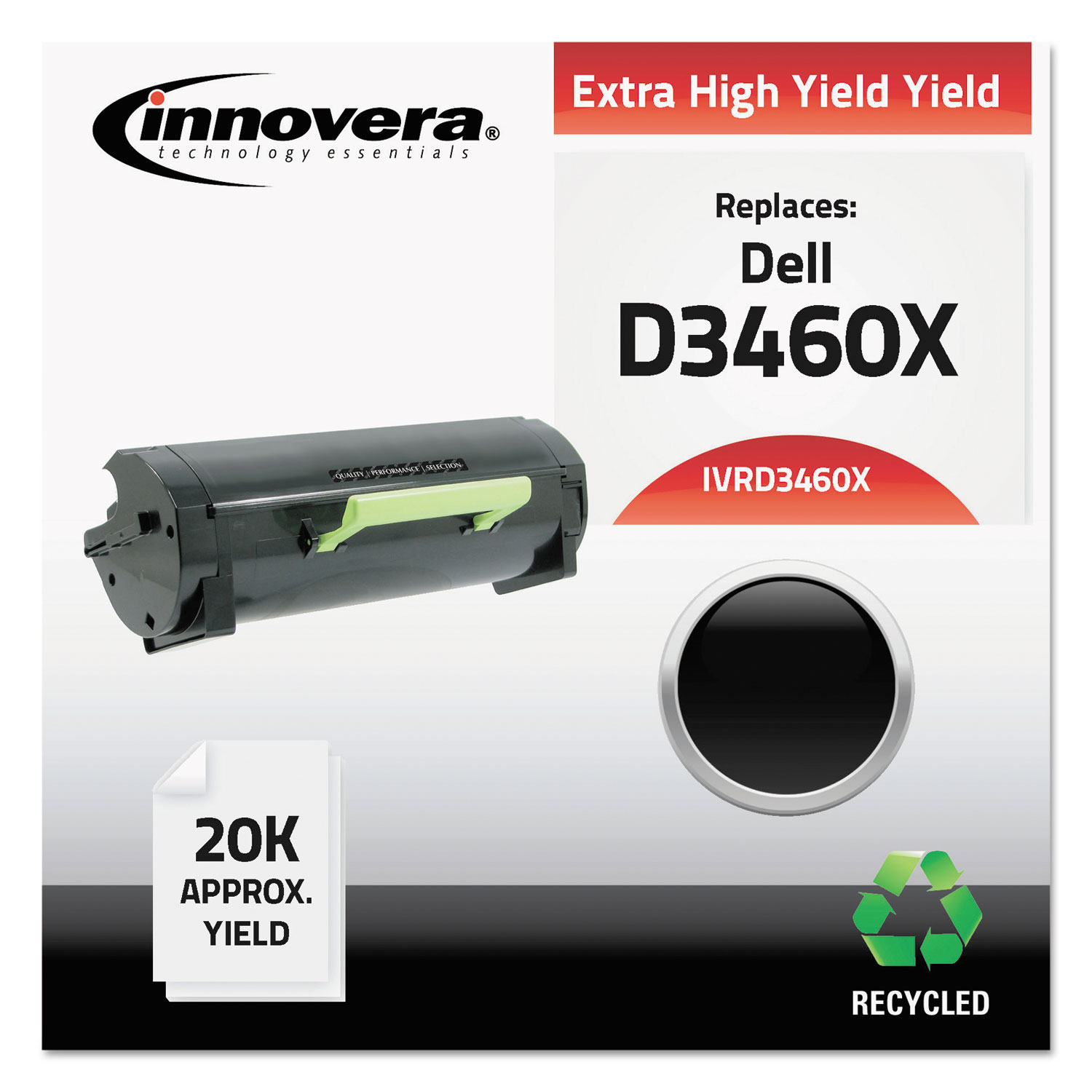  Innovera IVRD3460X Remanufactured 3319808 (D3460X) Extra High-Yield Toner, 20000 Page-Yield, Black (IVRD3460X) 