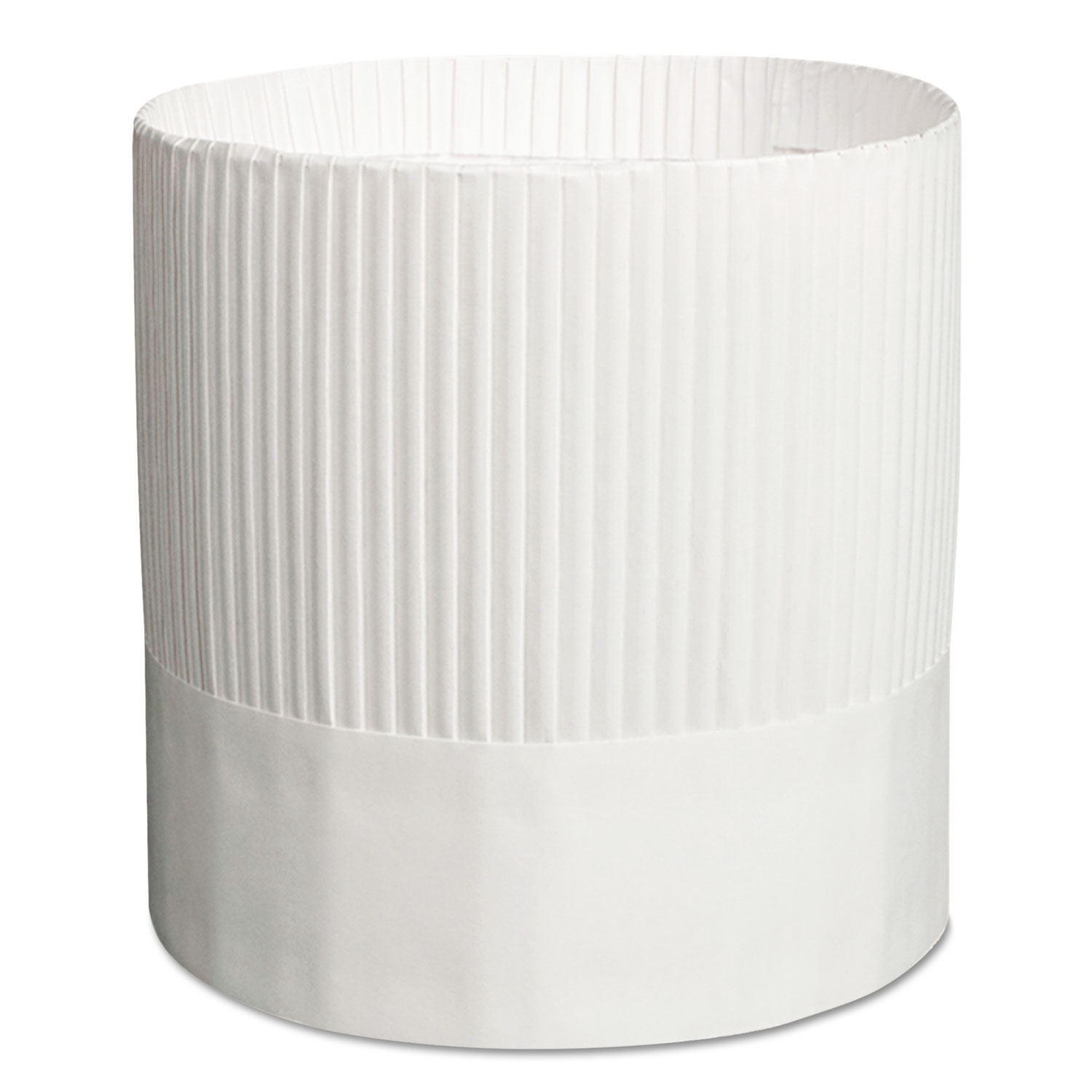 Stirling Fluted Chefs Hats, Paper, White, Adjustable, 7 in. Tall, 15/Carton