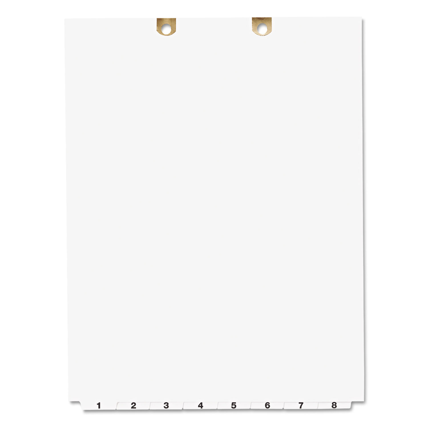 Avery® Preprinted Bottom Tab Dividers for Classification Folders, 8-Tab, 1 to 8, 11 x 8.5, White, 1 Set