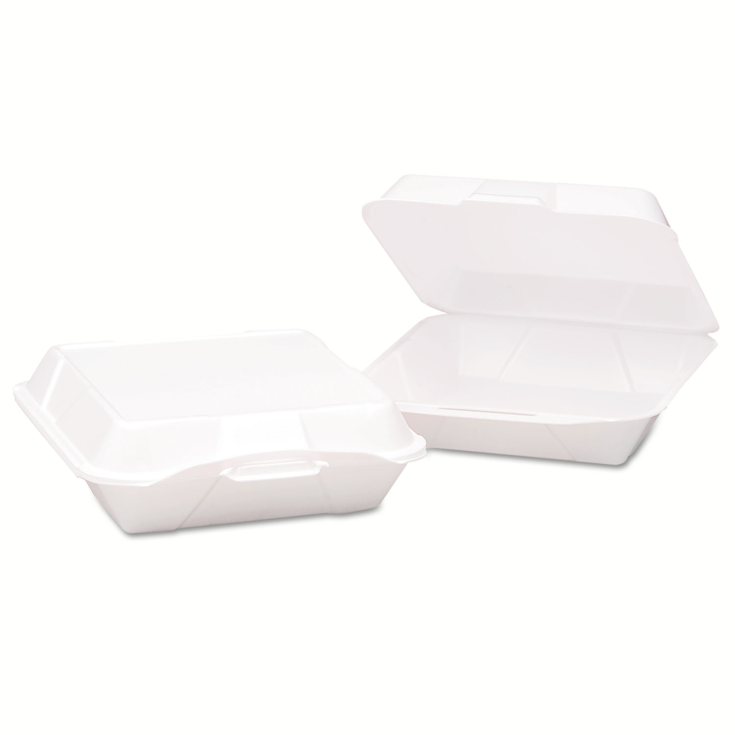  Genpak 20500-V-- Hinged-Lid Foam Carryout Containers, 9.19x6 1/2x3, White, Vented, 100/Bag, 2/CT (GNP20500V) 