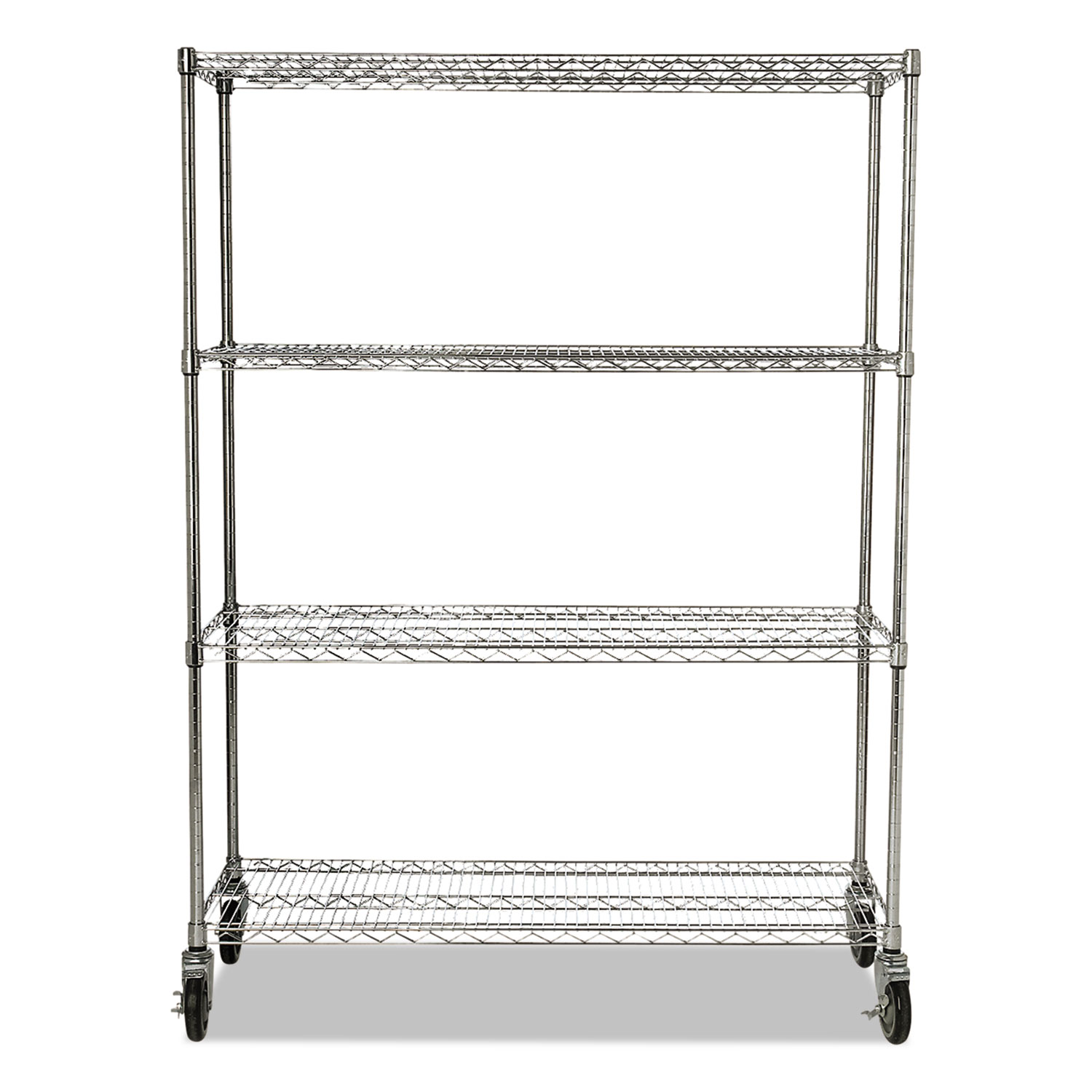 ProSave Shelf Ingredient Bin Cart, Four-Shelf, 50w x 18d x 67 1/4h, Chrome