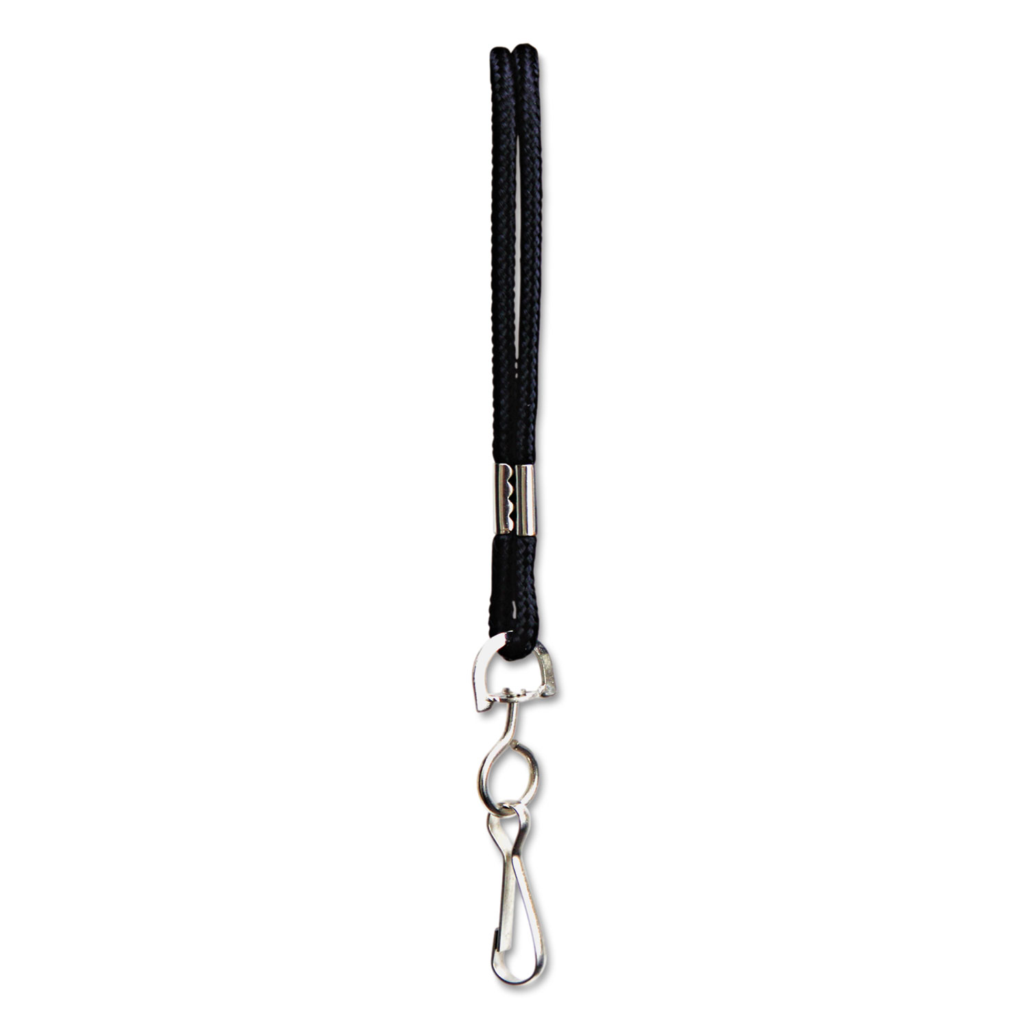 Rope Lanyard with Hook, 36, Nylon, Black