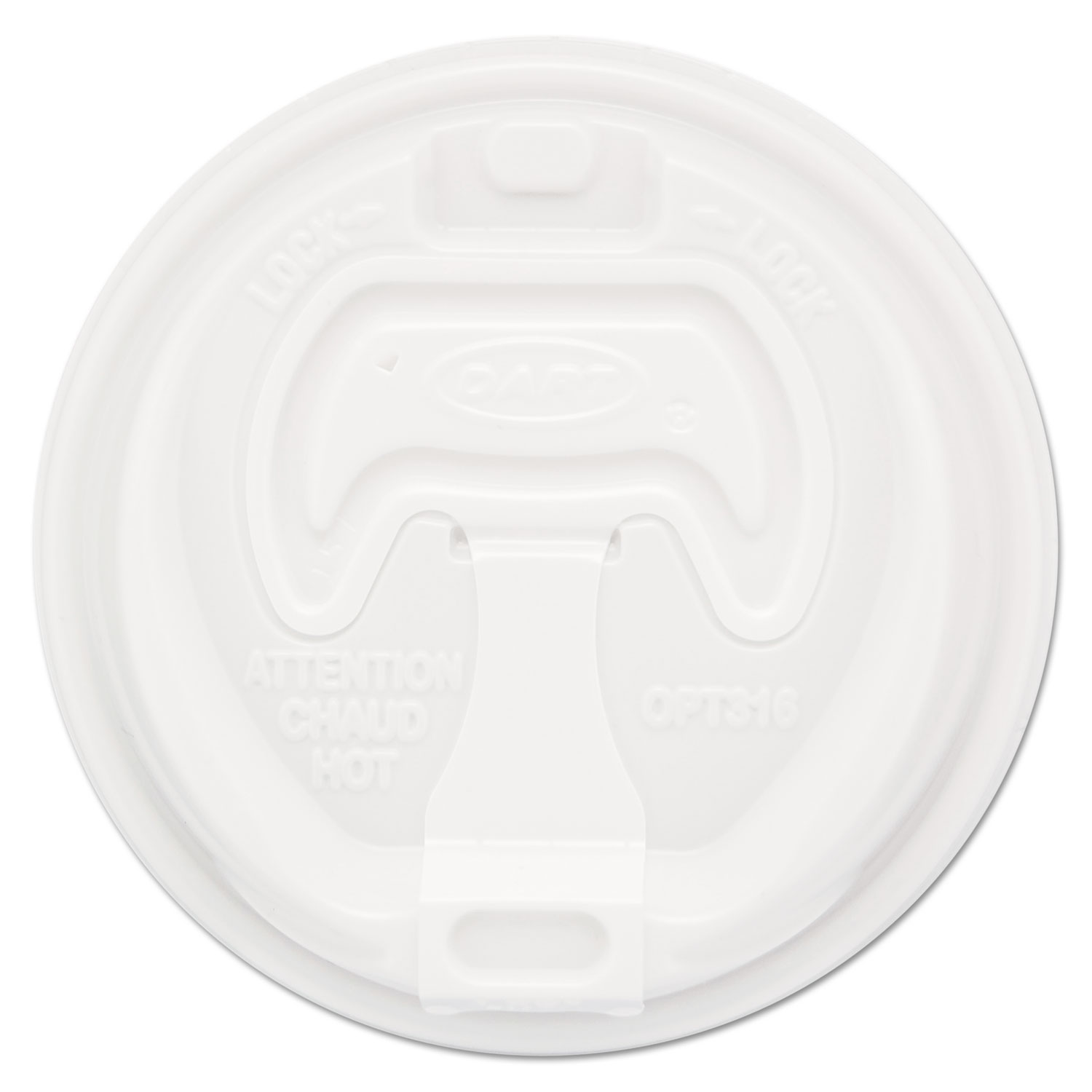  Dart 16RCL Optima Reclosable Lid, Fits 12-24 oz Foam Cups, White, 1000/Carton (DCC16RCL) 