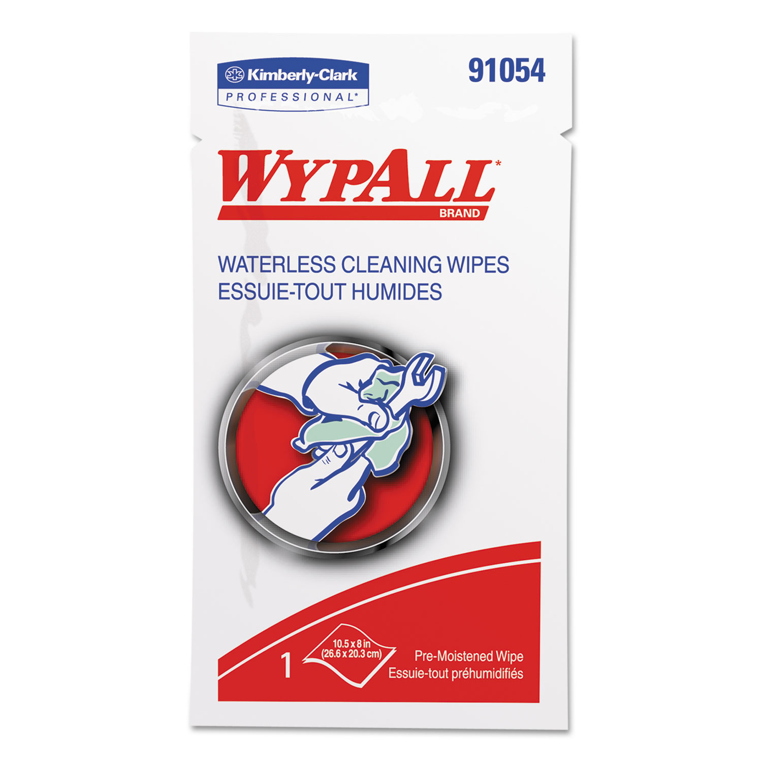 Waterless Hand Wipes, Polypropylene, 10 1/2 x 8, 75/Pack, 100/Carton