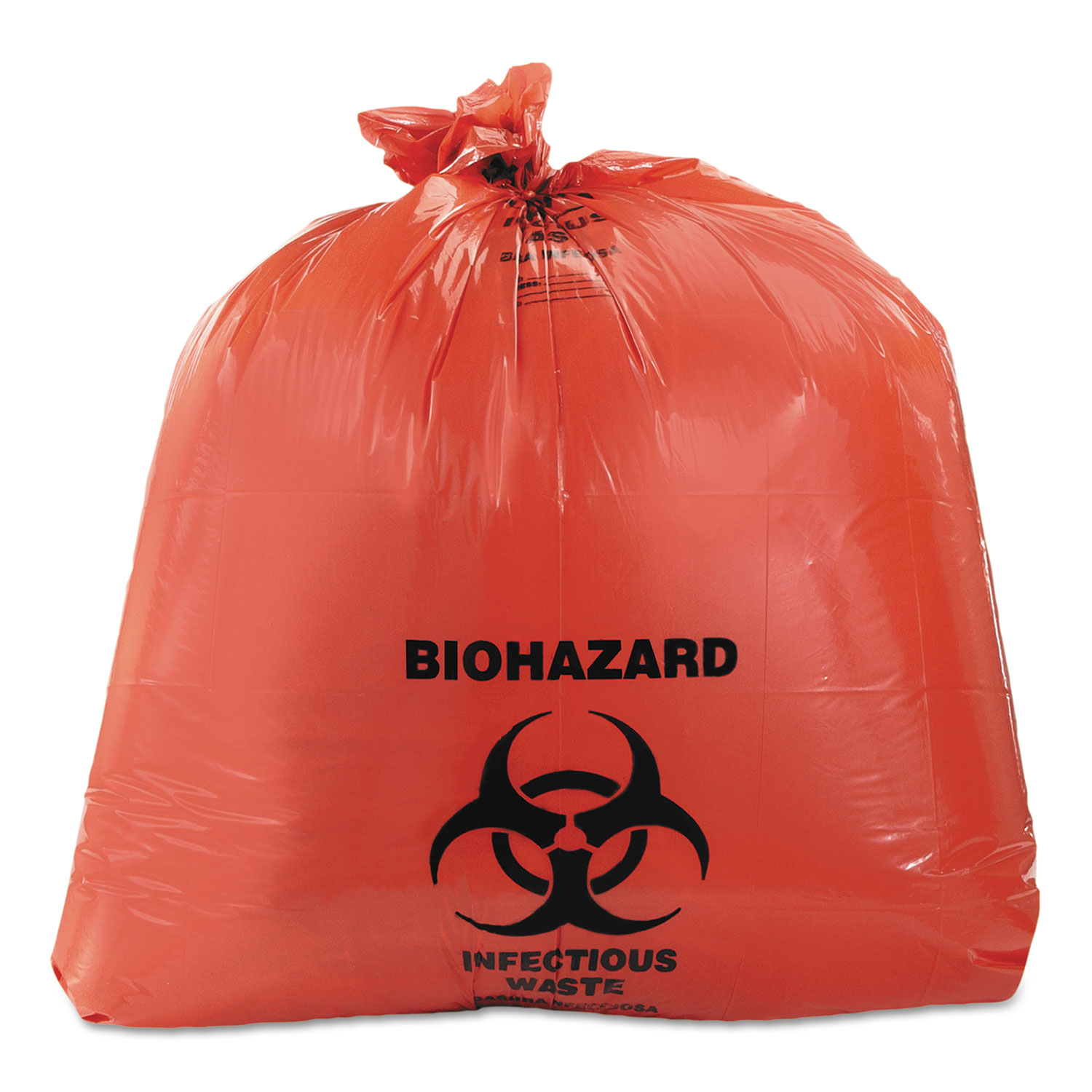  Heritage A8046ZR Healthcare Biohazard Printed Can Liners, 45 gal, 3 mil, 40 x 46, Red, 75/Carton (HERA8046ZR) 