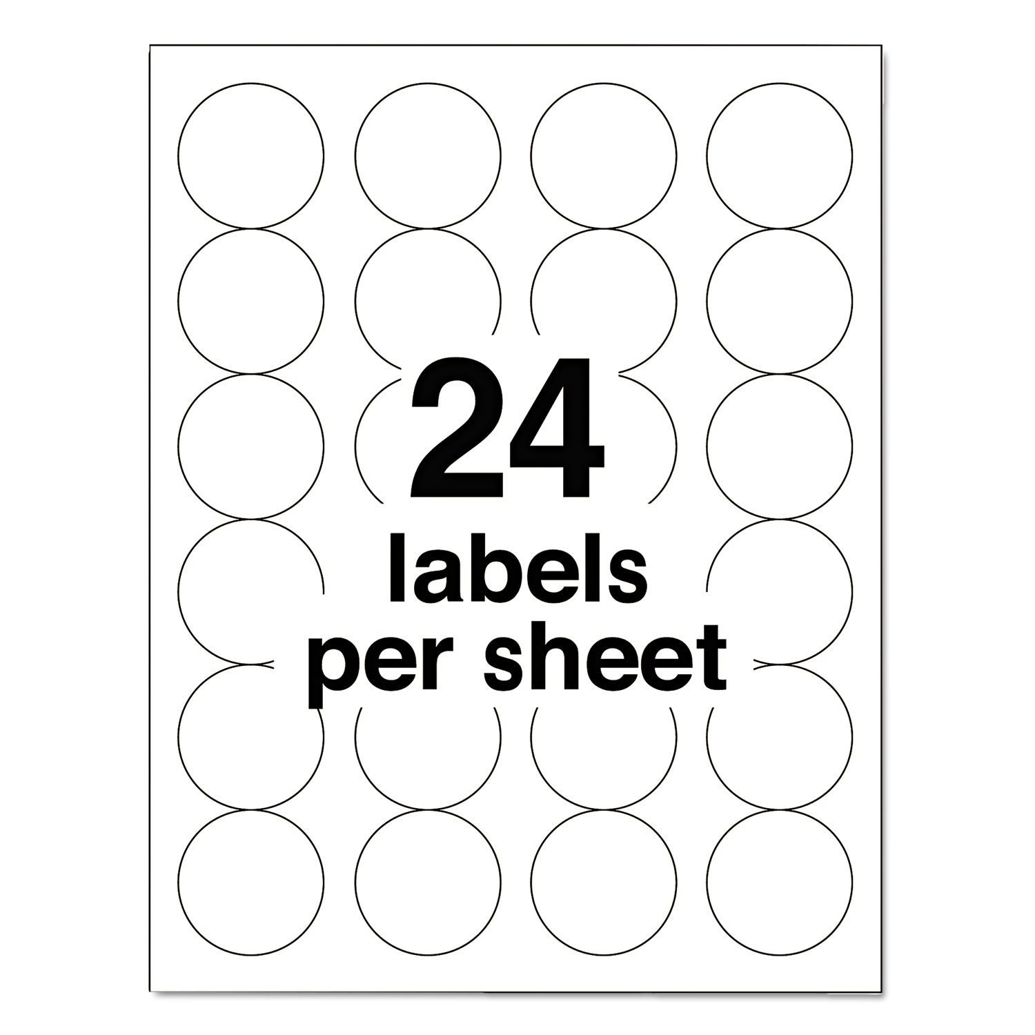 High-Visibility Round Permanent ID Labels, Laser, 1 2/3 dia, White, 600/Pack