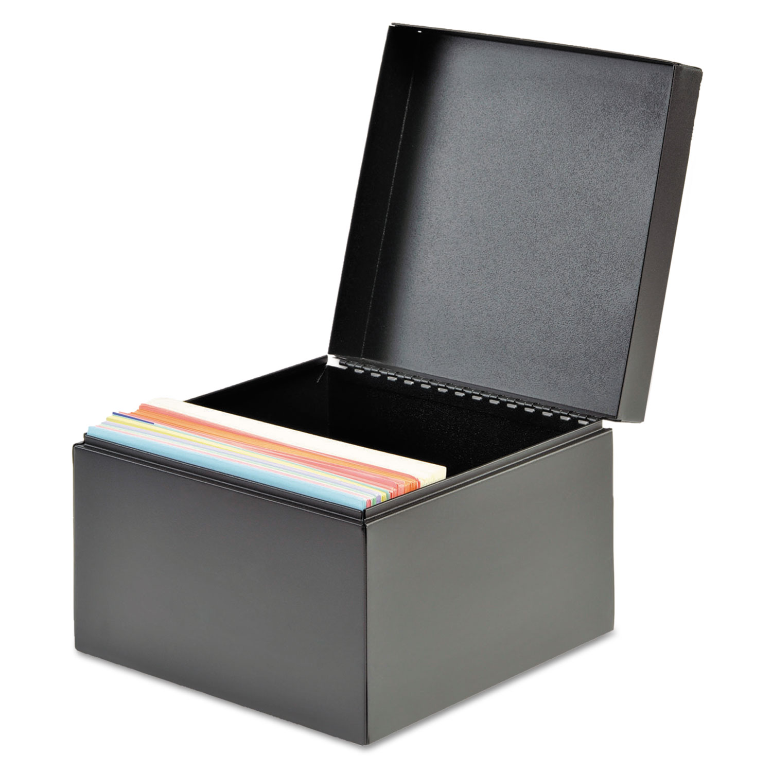 Index Card File, Holds 500 4 x 6 Cards, 6.56 x 4.13 x 4.78, Steel, Black -  Cartridge Savers